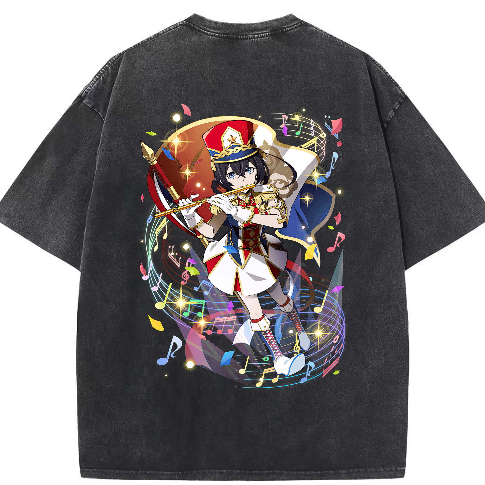 （画像用） 文豪ストレイドッグス Bungo Stray Dogs 綿100% ヴィンテージ風 半袖Tシャツ（背面プリント）