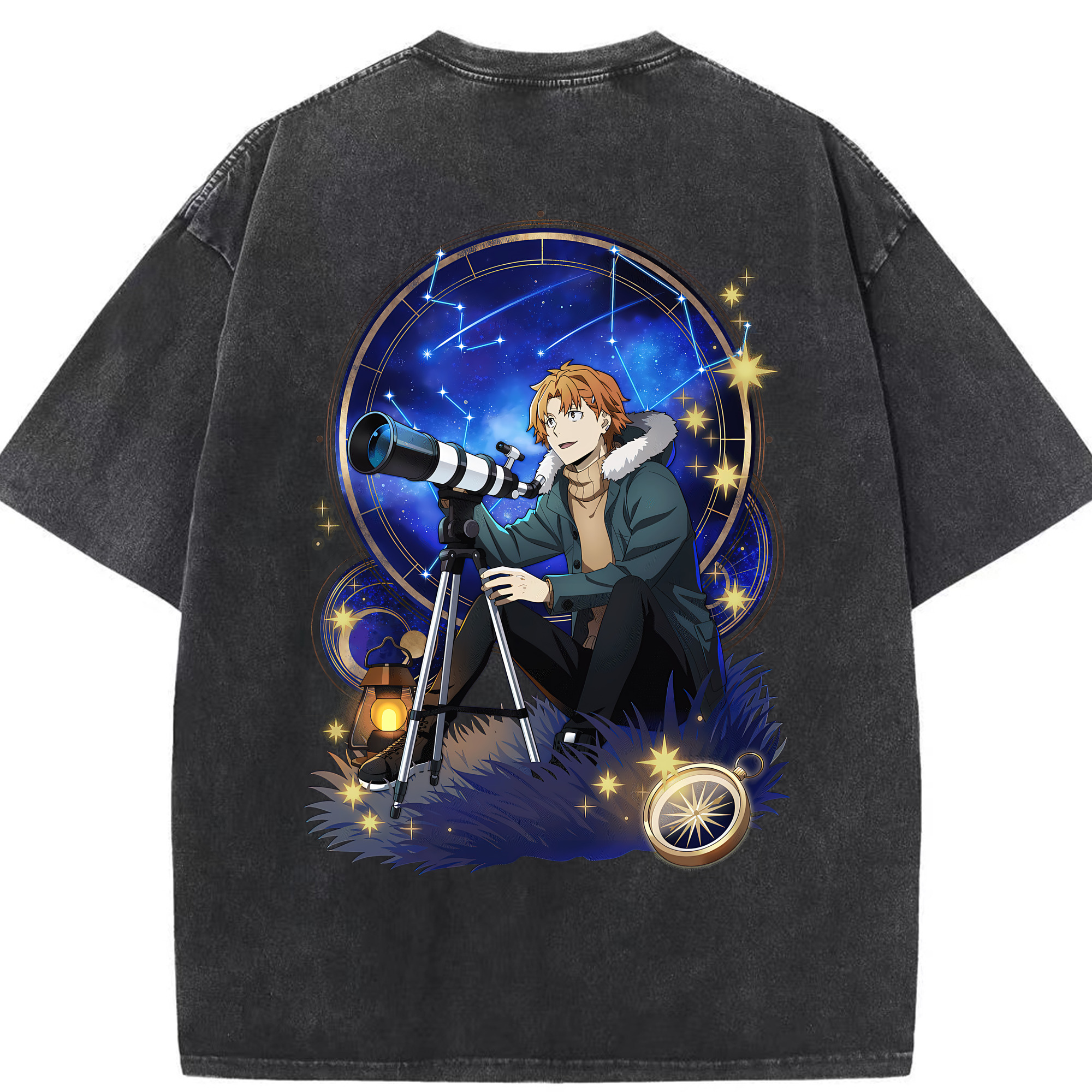 （画像用） 文豪ストレイドッグス Bungo Stray Dogs 綿100% ヴィンテージ風 半袖Tシャツ（背面プリント）