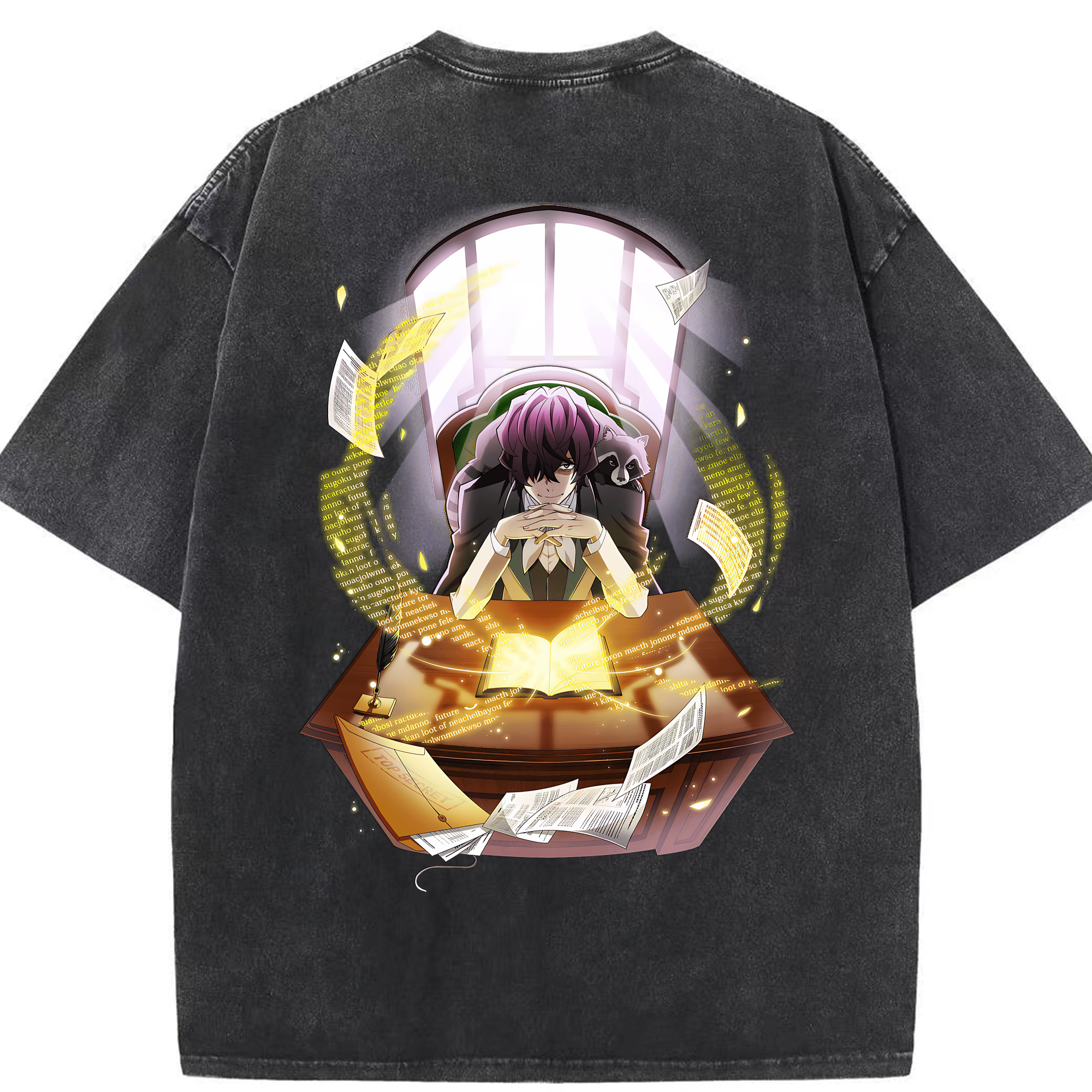 （画像用） 文豪ストレイドッグス Bungo Stray Dogs 綿100% ヴィンテージ風 半袖Tシャツ（背面プリント）