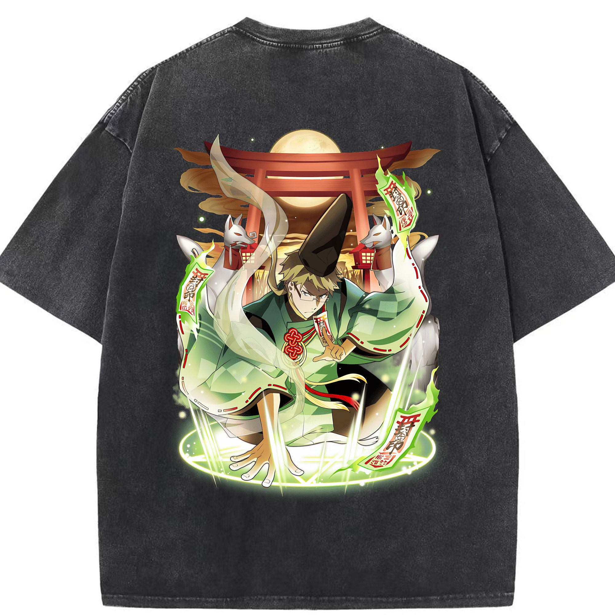 （画像用） 文豪ストレイドッグス Bungo Stray Dogs 綿100% ヴィンテージ風 半袖Tシャツ（背面プリント）