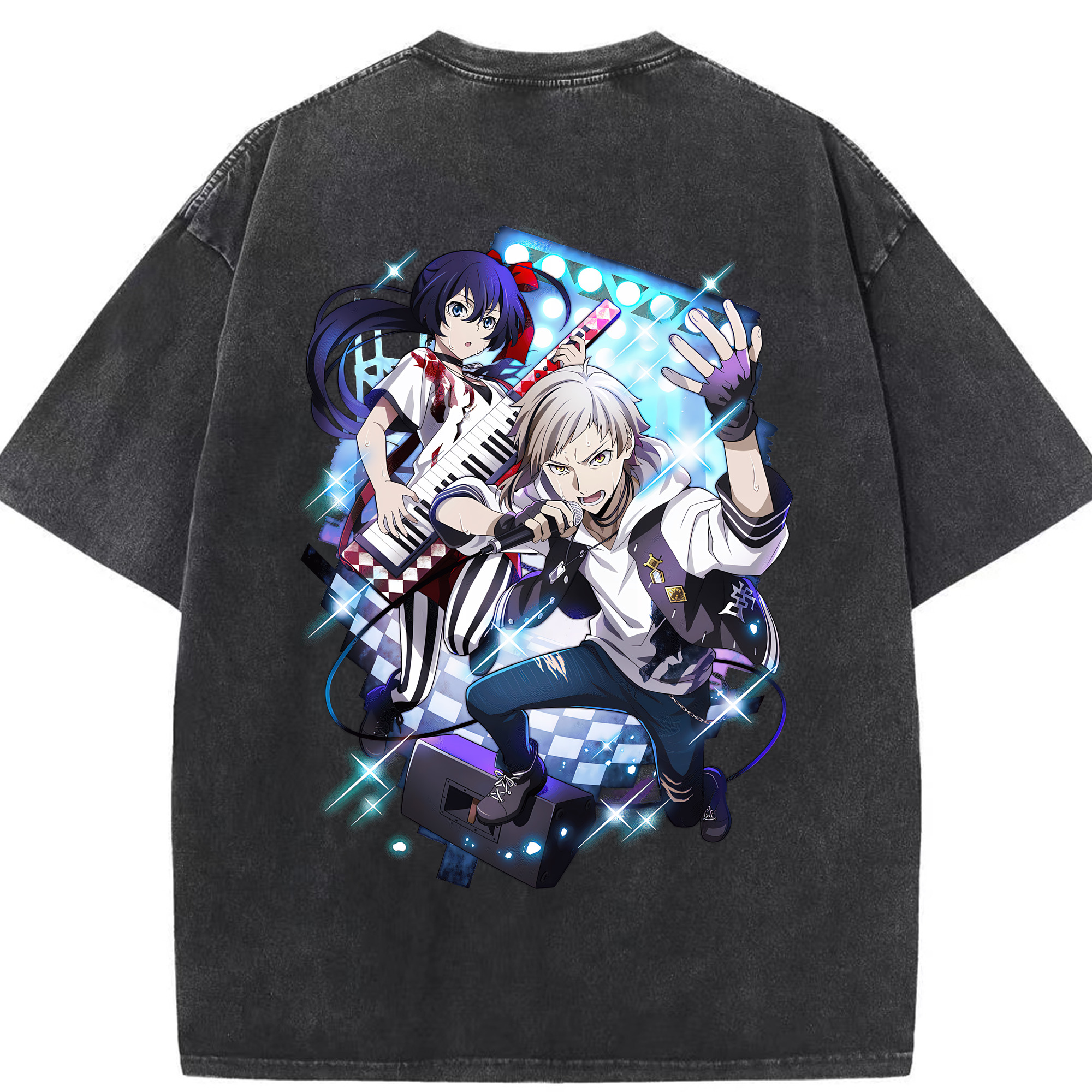 （画像用） 文豪ストレイドッグス Bungo Stray Dogs 綿100% ヴィンテージ風 半袖Tシャツ（背面プリント）