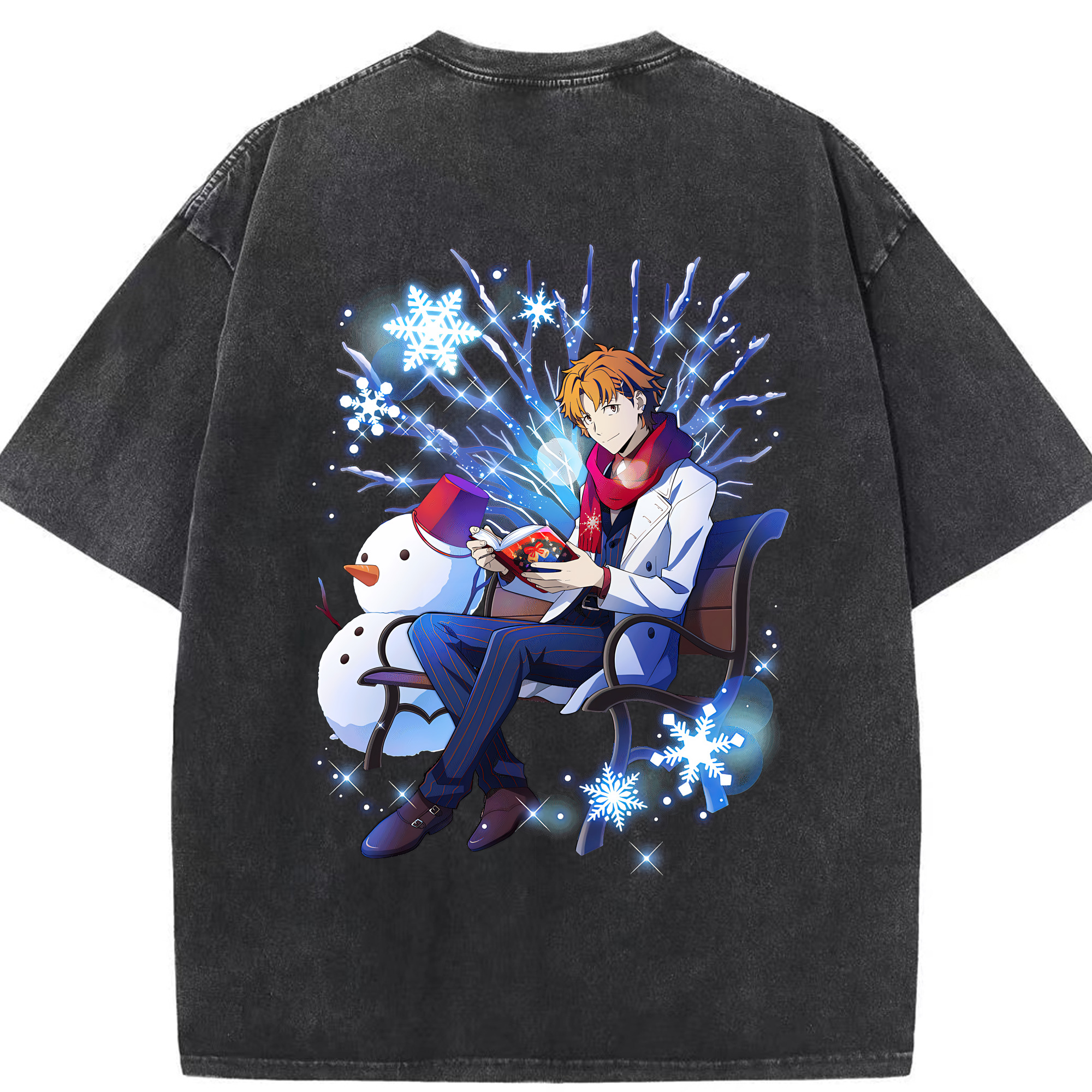 （画像用） 文豪ストレイドッグス Bungo Stray Dogs 綿100% ヴィンテージ風 半袖Tシャツ（背面プリント）