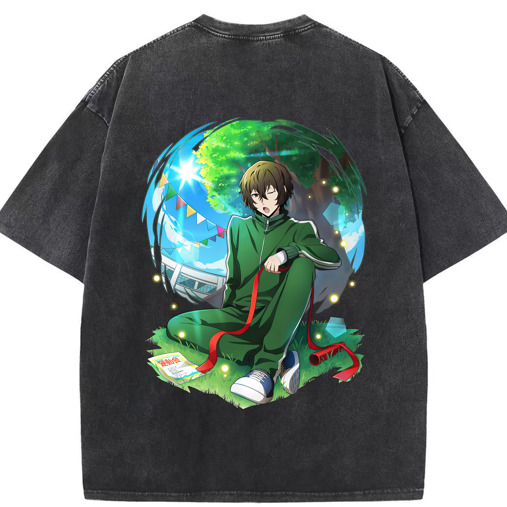 （画像用） 文豪ストレイドッグス Bungo Stray Dogs 綿100% ヴィンテージ風 半袖Tシャツ（背面プリント）