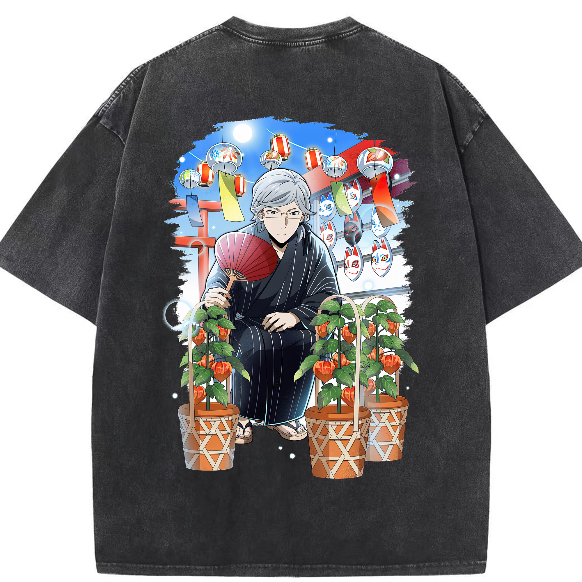 （画像用） 文豪ストレイドッグス Bungo Stray Dogs 綿100% ヴィンテージ風 半袖Tシャツ（背面プリント）