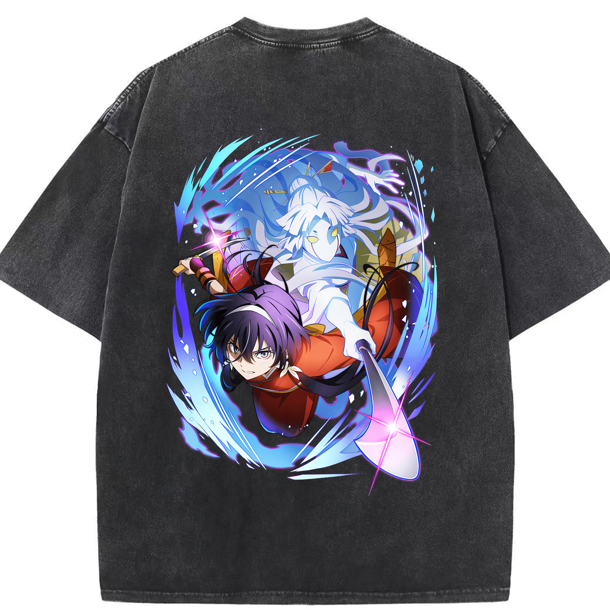 （画像用） 文豪ストレイドッグス Bungo Stray Dogs 綿100% ヴィンテージ風 半袖Tシャツ（背面プリント）