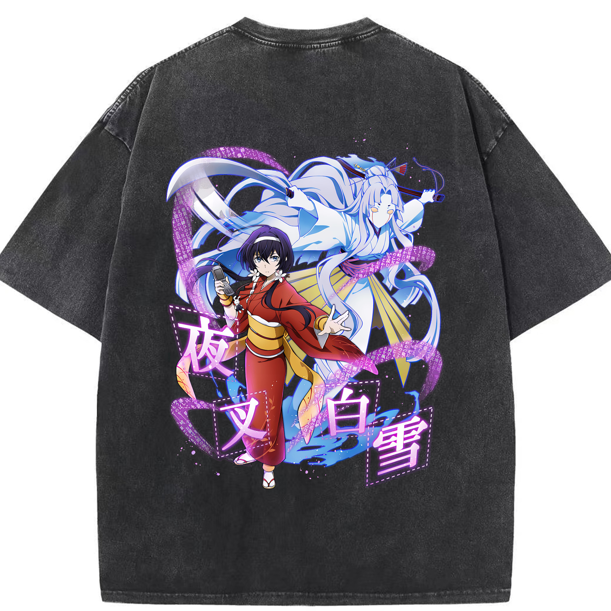 （画像用） 文豪ストレイドッグス Bungo Stray Dogs 綿100% ヴィンテージ風 半袖Tシャツ（背面プリント）