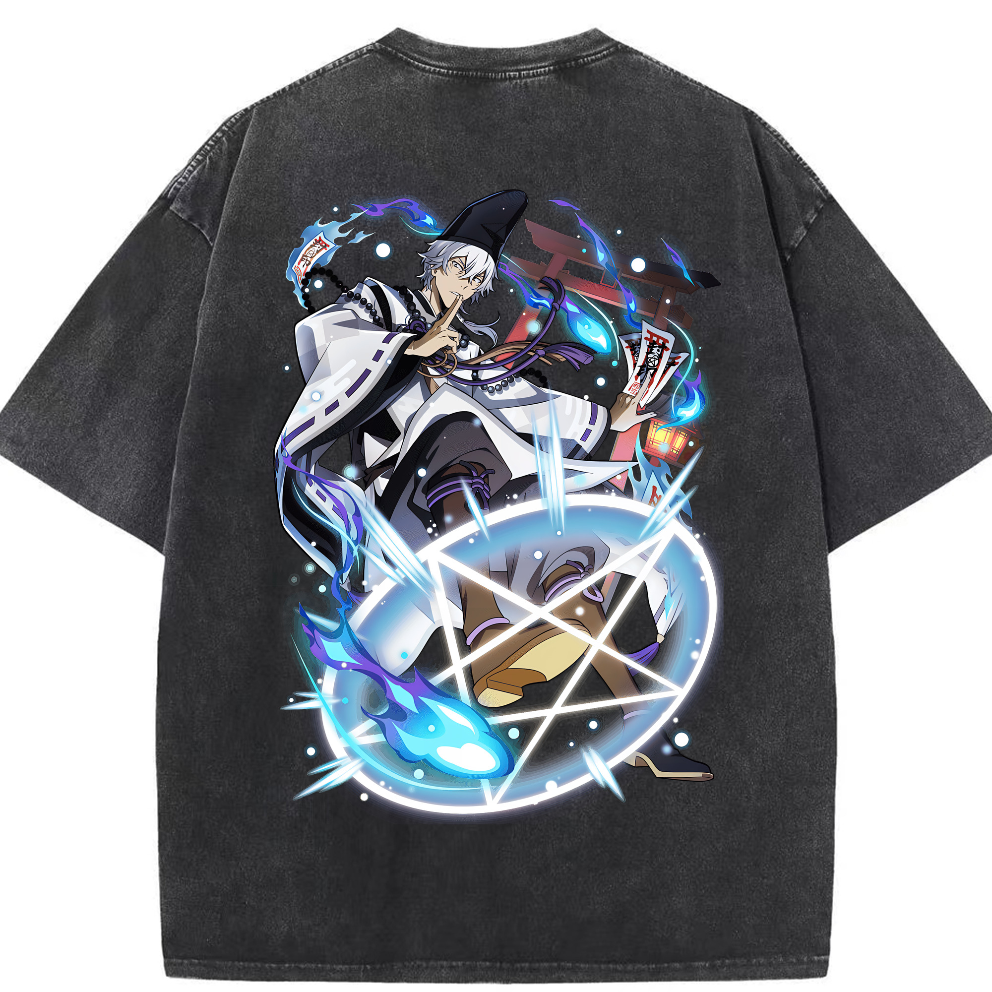 （画像用） 文豪ストレイドッグス Bungo Stray Dogs 綿100% ヴィンテージ風 半袖Tシャツ（背面プリント）