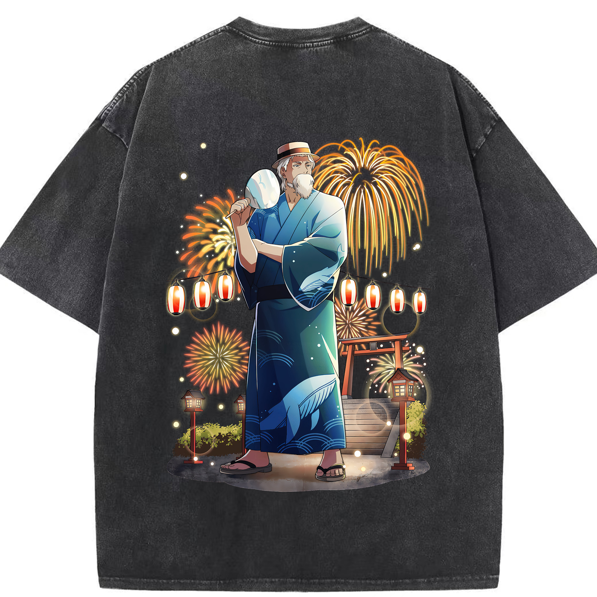 （画像用） 文豪ストレイドッグス Bungo Stray Dogs 綿100% ヴィンテージ風 半袖Tシャツ（背面プリント）