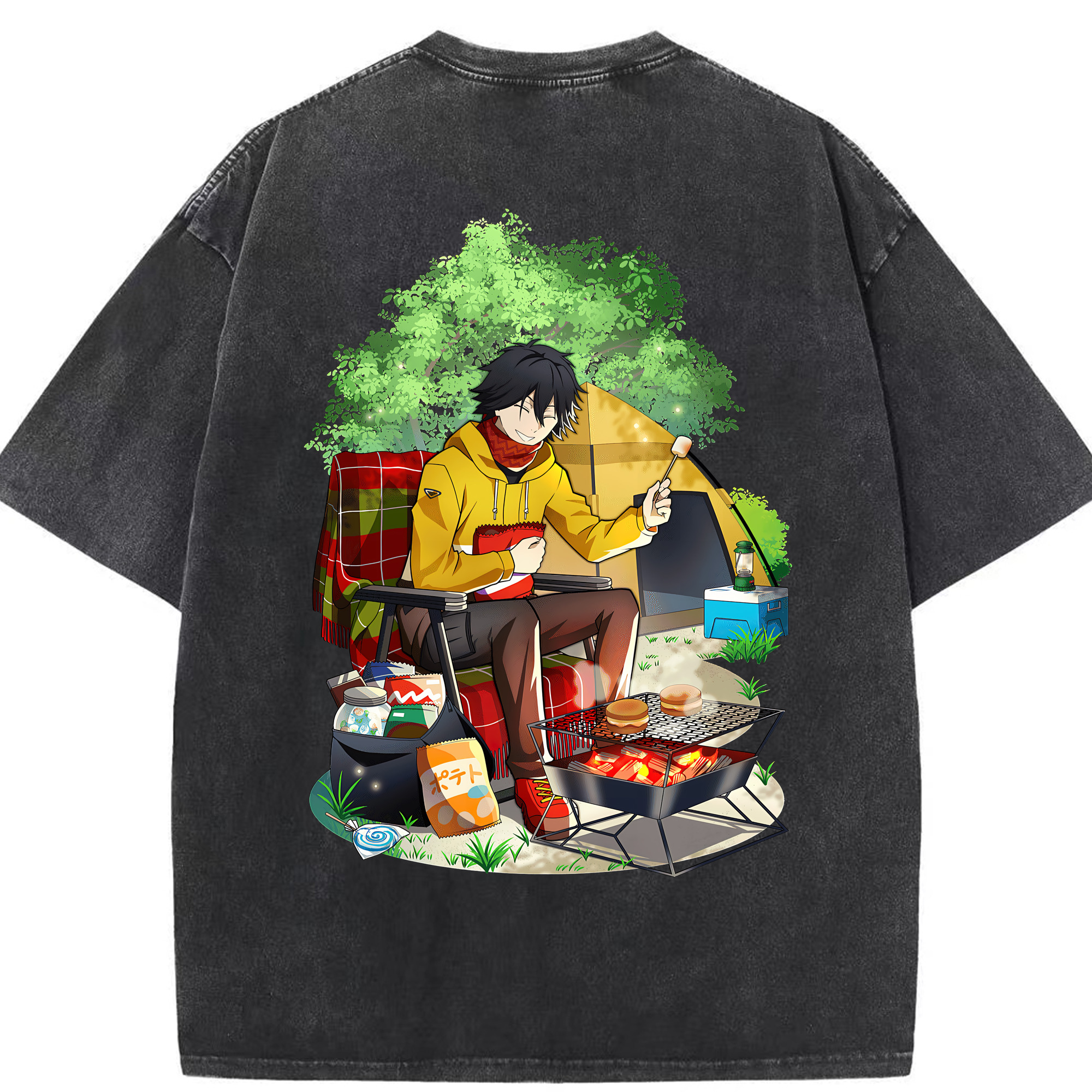 （画像用） 文豪ストレイドッグス Bungo Stray Dogs 綿100% ヴィンテージ風 半袖Tシャツ（背面プリント）