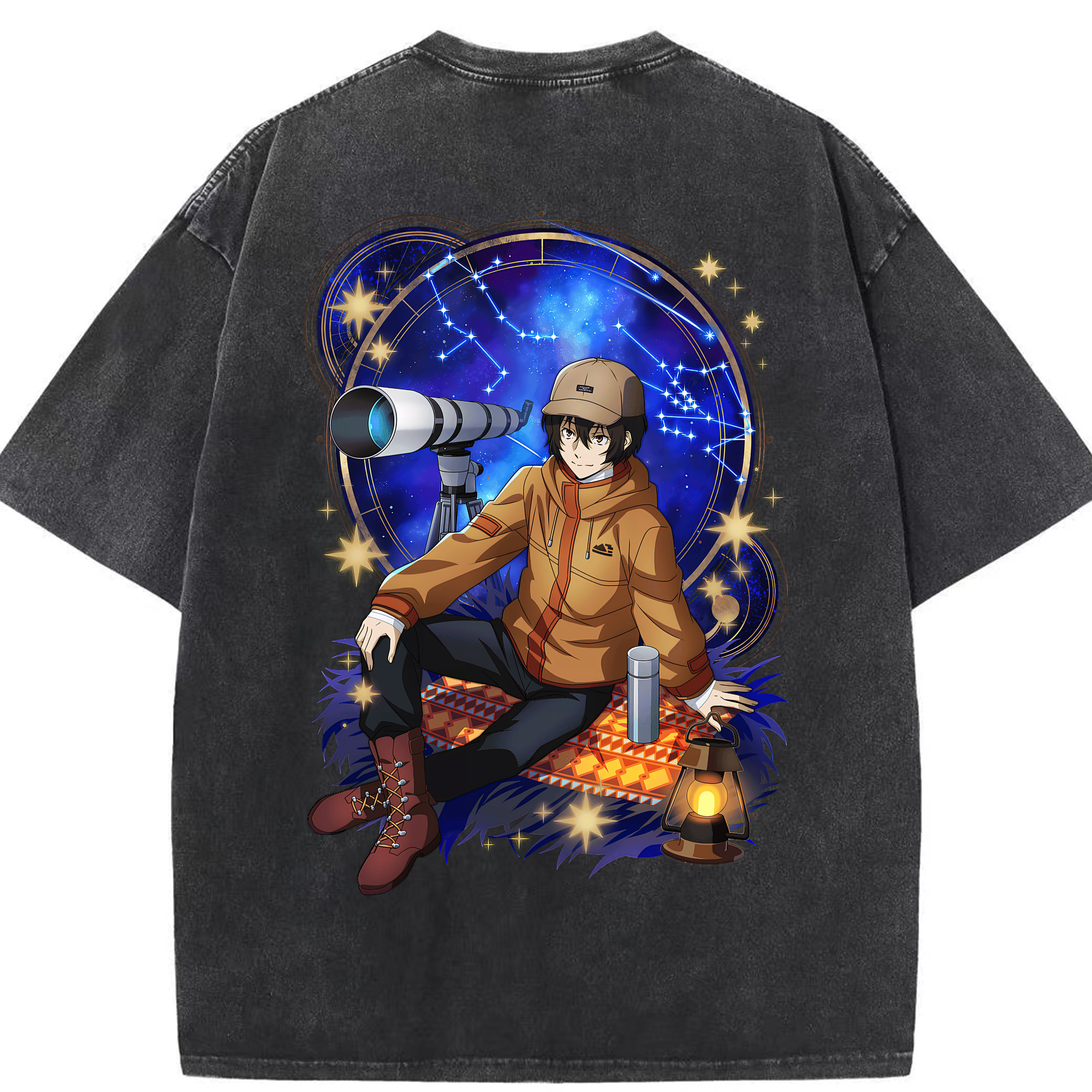 （画像用） 文豪ストレイドッグス Bungo Stray Dogs 綿100% ヴィンテージ風 半袖Tシャツ（背面プリント）