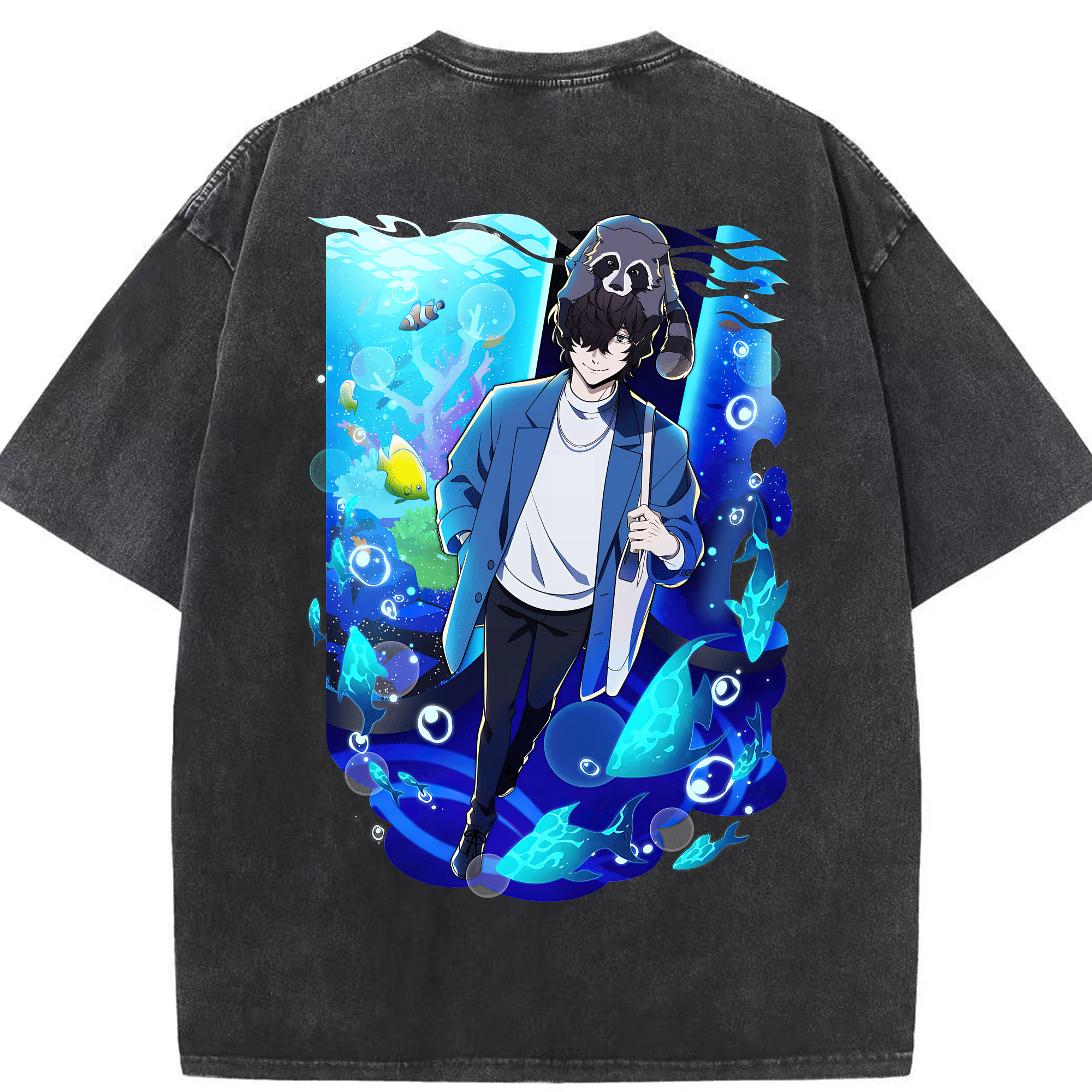 （画像用） 文豪ストレイドッグス Bungo Stray Dogs 綿100% ヴィンテージ風 半袖Tシャツ（背面プリント）
