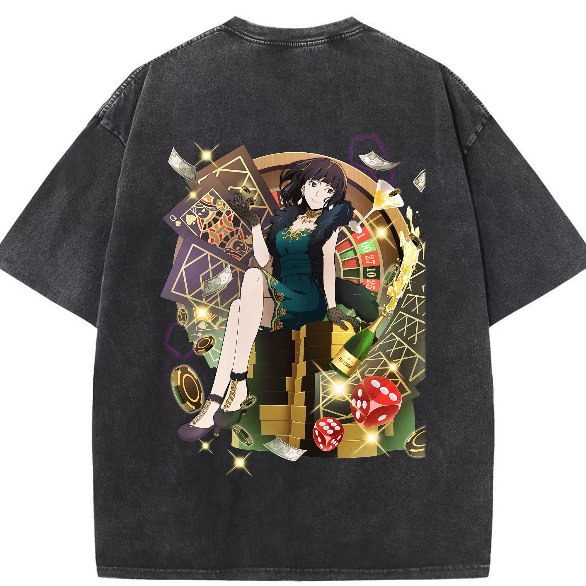 （画像用） 文豪ストレイドッグス Bungo Stray Dogs 綿100% ヴィンテージ風 半袖Tシャツ（背面プリント）