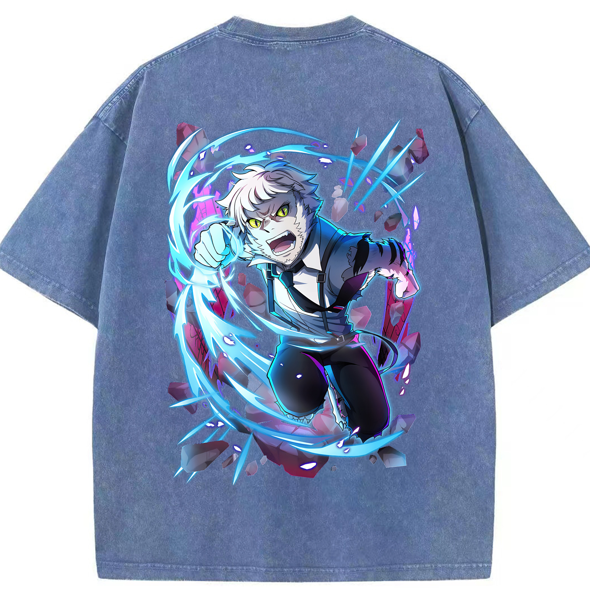 （画像用） 文豪ストレイドッグス Bungo Stray Dogs 綿100% ヴィンテージ風 半袖Tシャツ（背面プリント）
