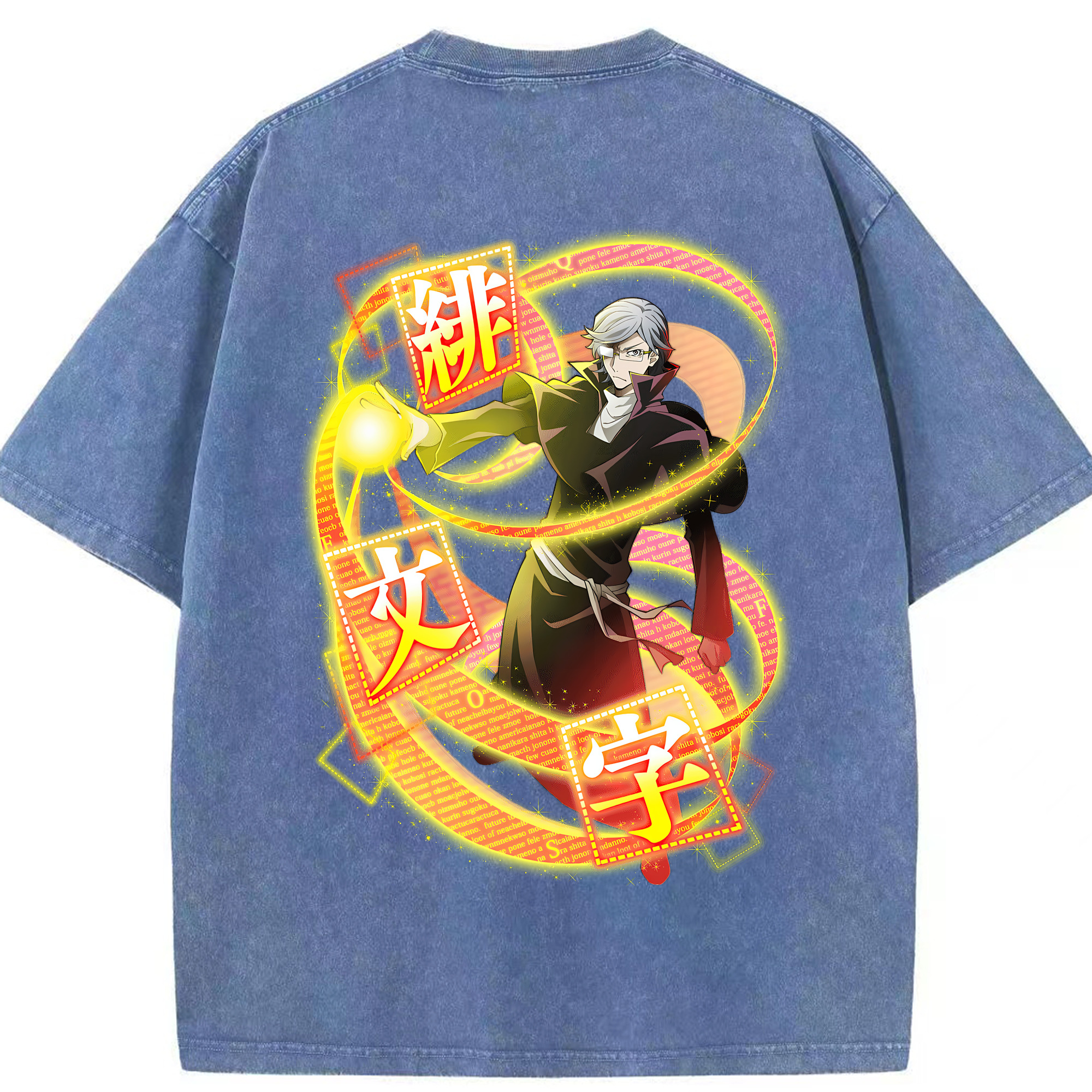 （画像用） 文豪ストレイドッグス Bungo Stray Dogs 綿100% ヴィンテージ風 半袖Tシャツ（背面プリント）