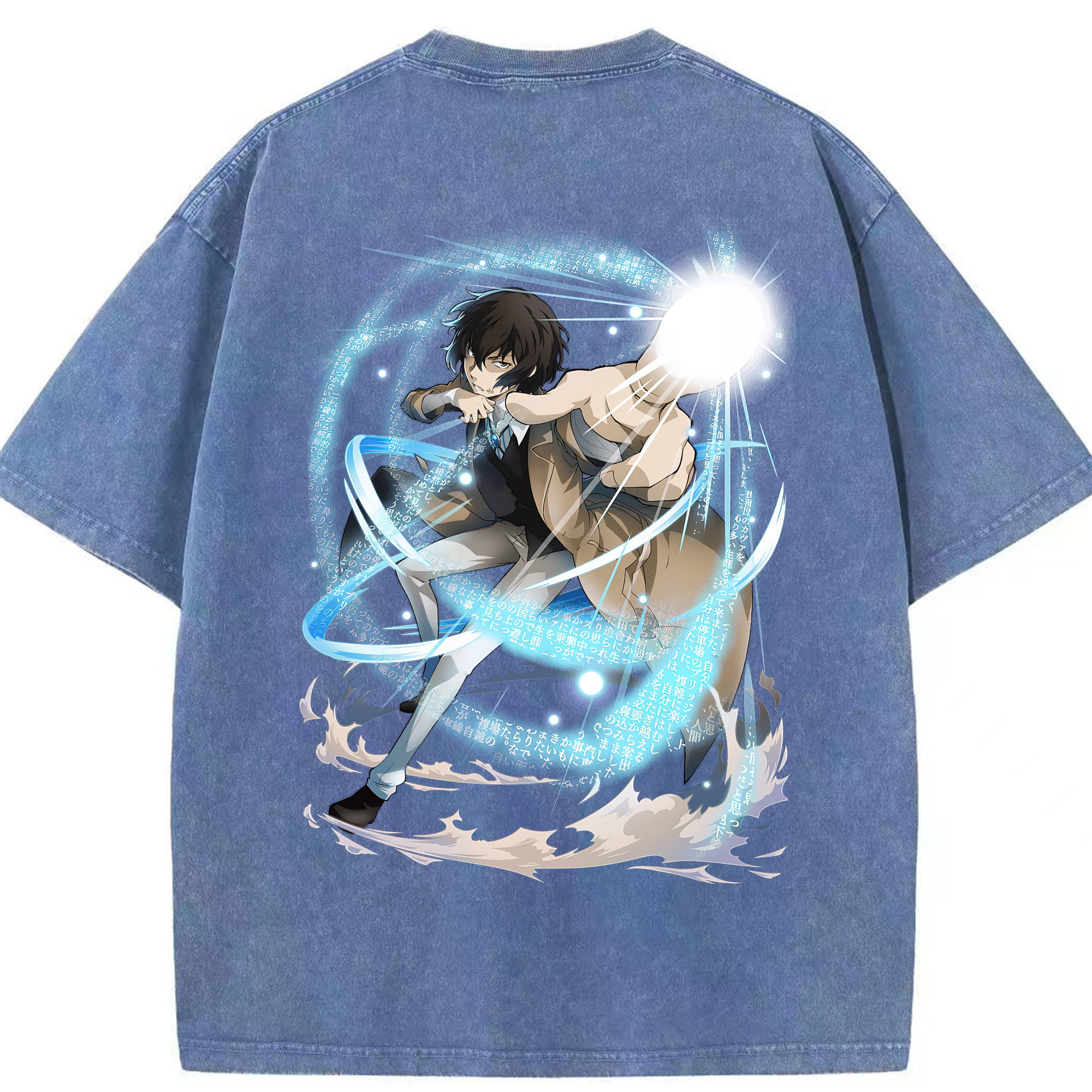 （画像用） 文豪ストレイドッグス Bungo Stray Dogs 綿100% ヴィンテージ風 半袖Tシャツ（背面プリント）
