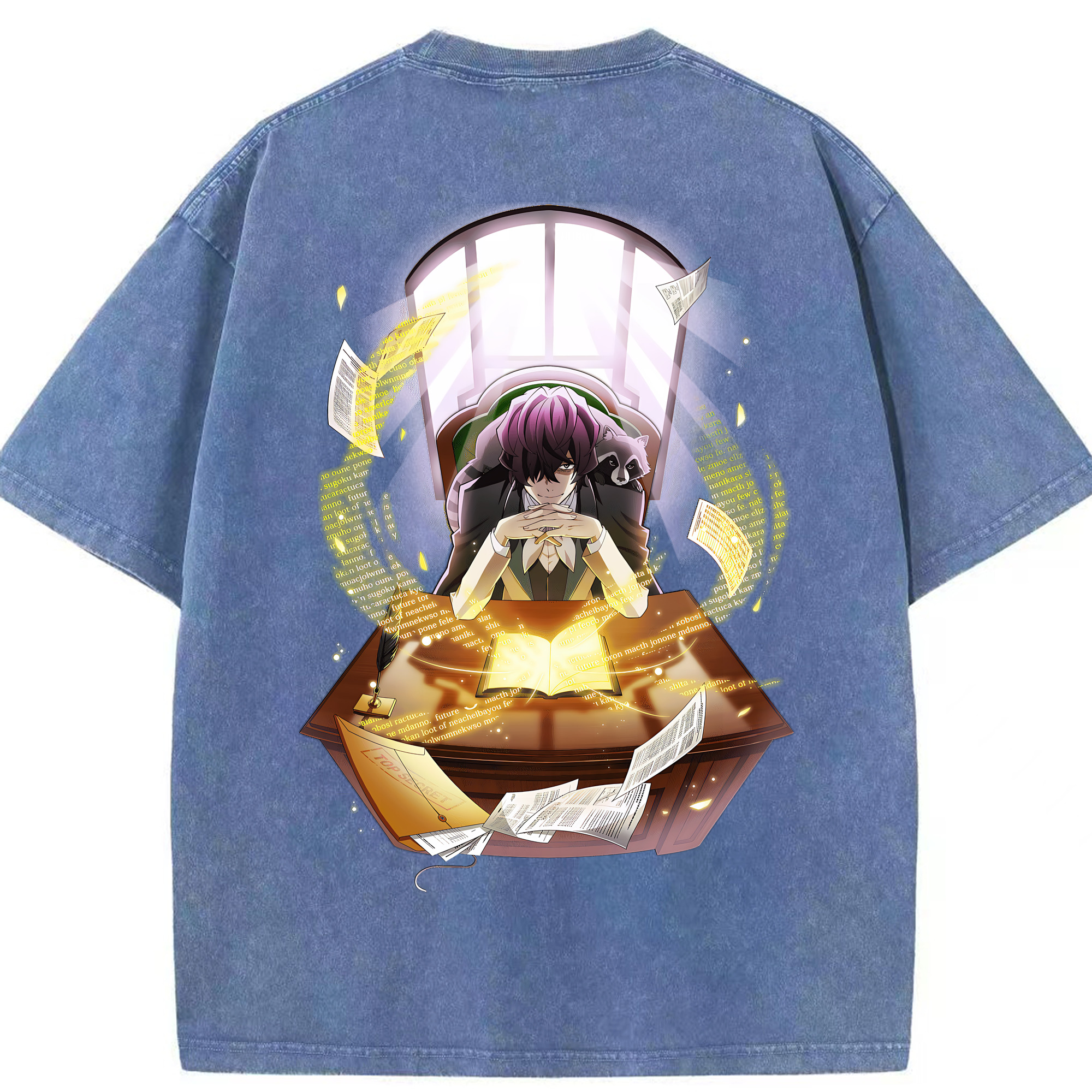 （画像用） 文豪ストレイドッグス Bungo Stray Dogs 綿100% ヴィンテージ風 半袖Tシャツ（背面プリント）