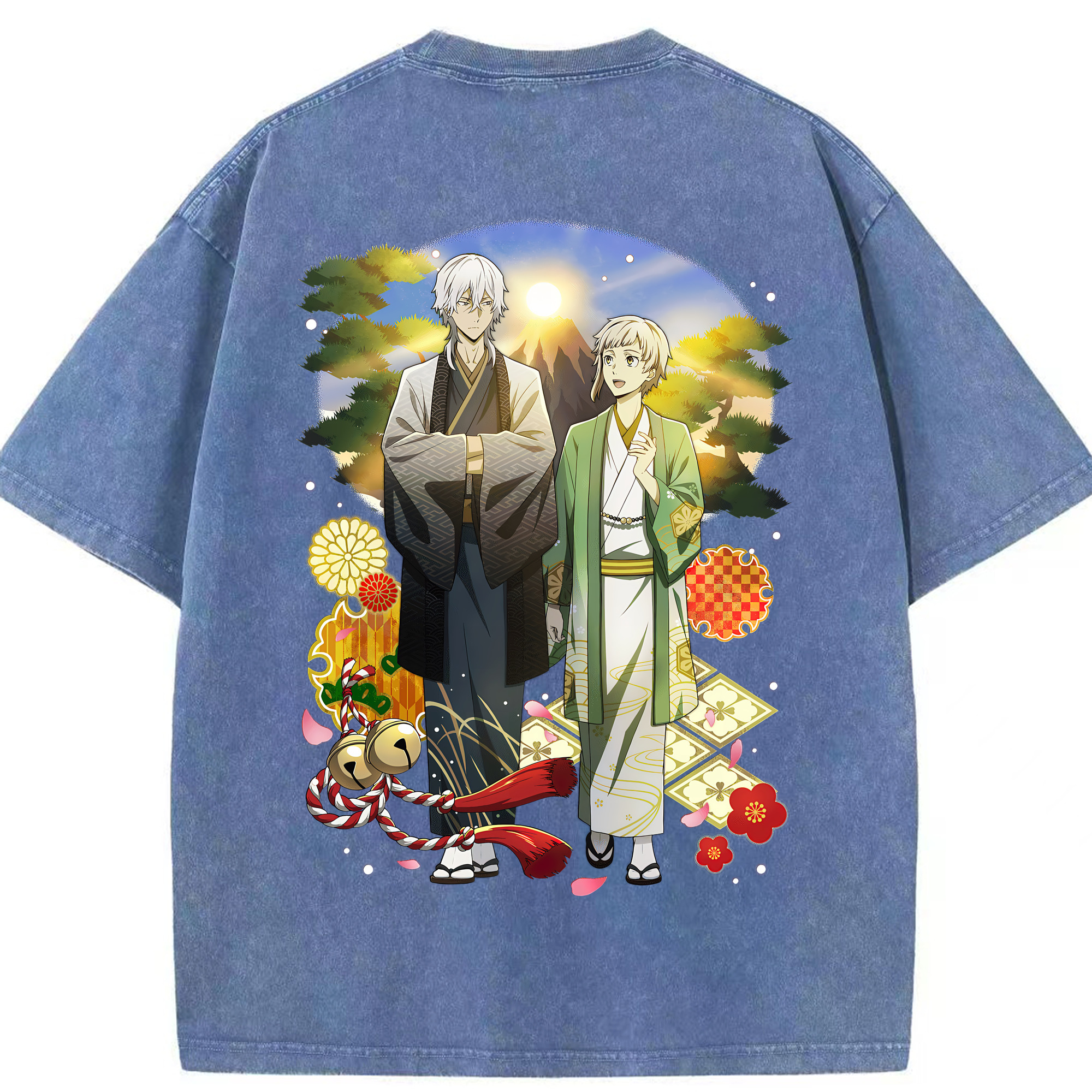 （画像用） 文豪ストレイドッグス Bungo Stray Dogs 綿100% ヴィンテージ風 半袖Tシャツ（背面プリント）
