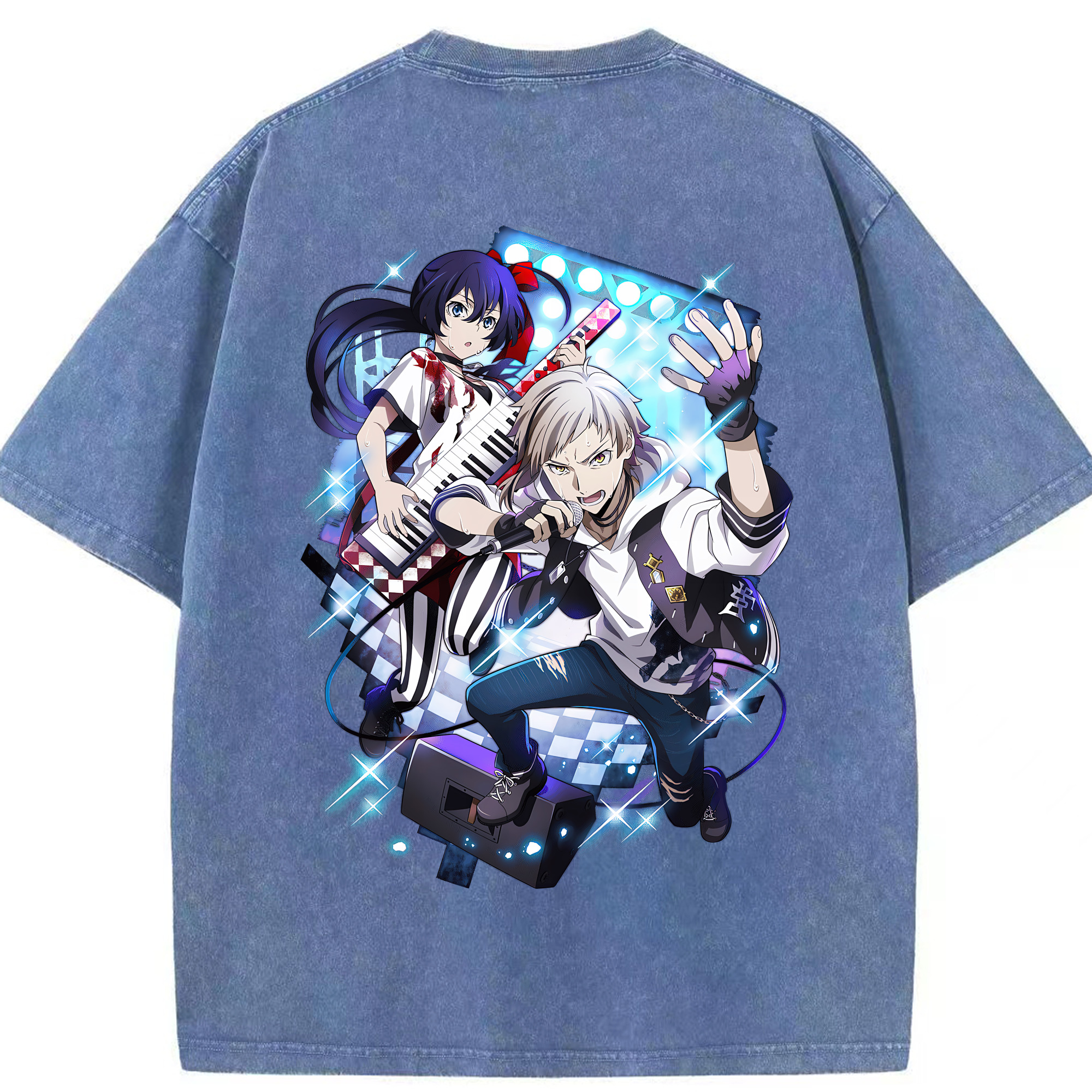 （画像用） 文豪ストレイドッグス Bungo Stray Dogs 綿100% ヴィンテージ風 半袖Tシャツ（背面プリント）