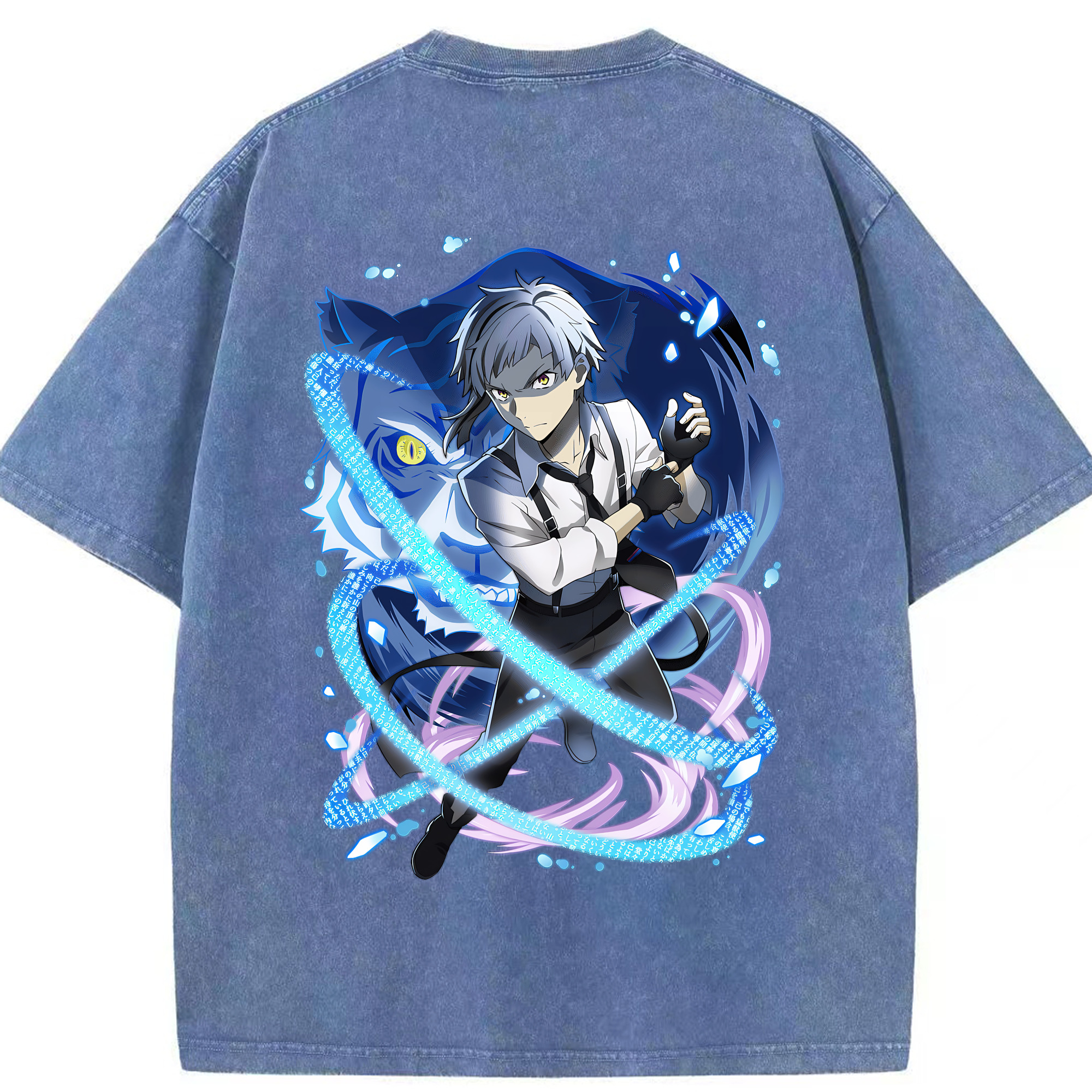 （画像用） 文豪ストレイドッグス Bungo Stray Dogs 綿100% ヴィンテージ風 半袖Tシャツ（背面プリント）