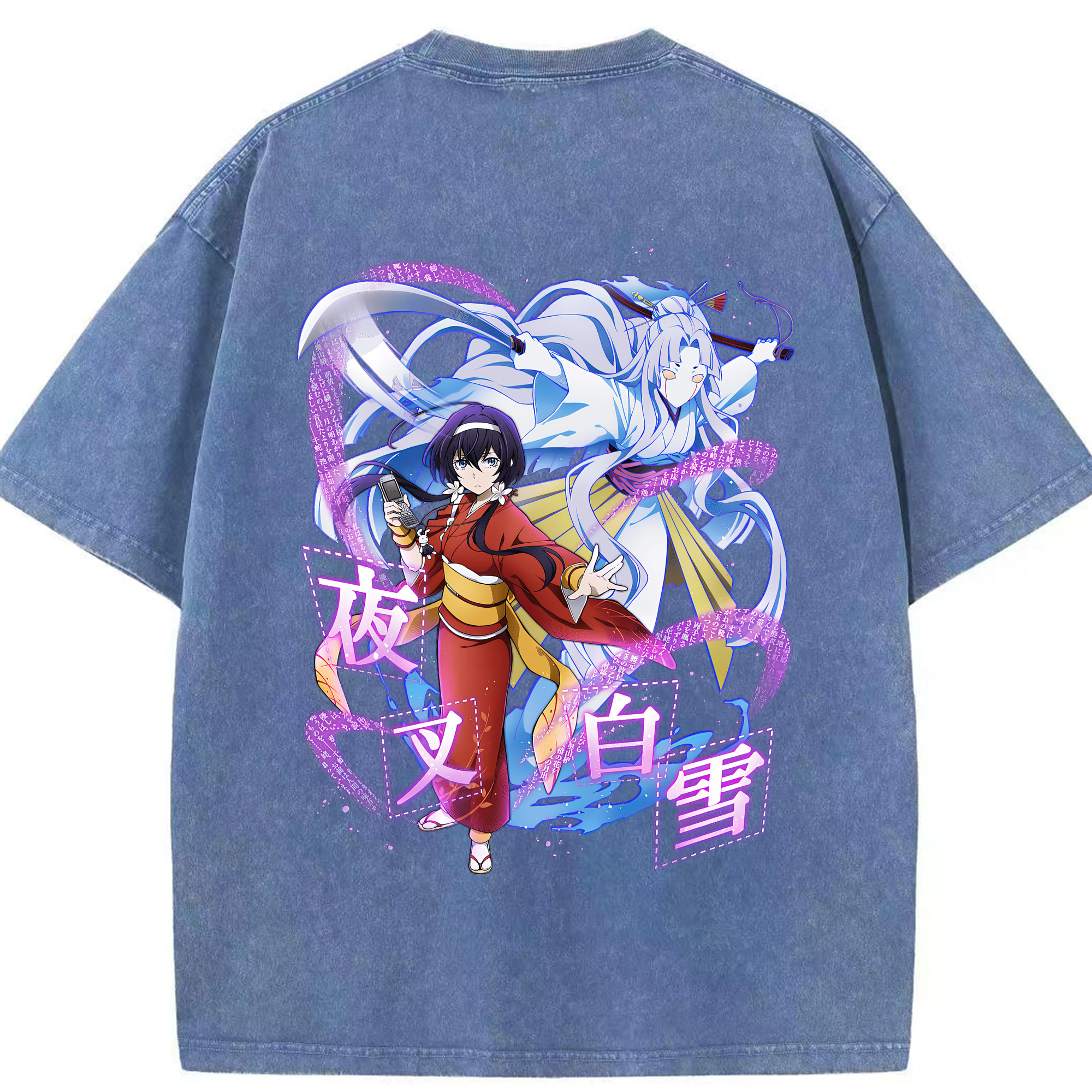 （画像用） 文豪ストレイドッグス Bungo Stray Dogs 綿100% ヴィンテージ風 半袖Tシャツ（背面プリント）