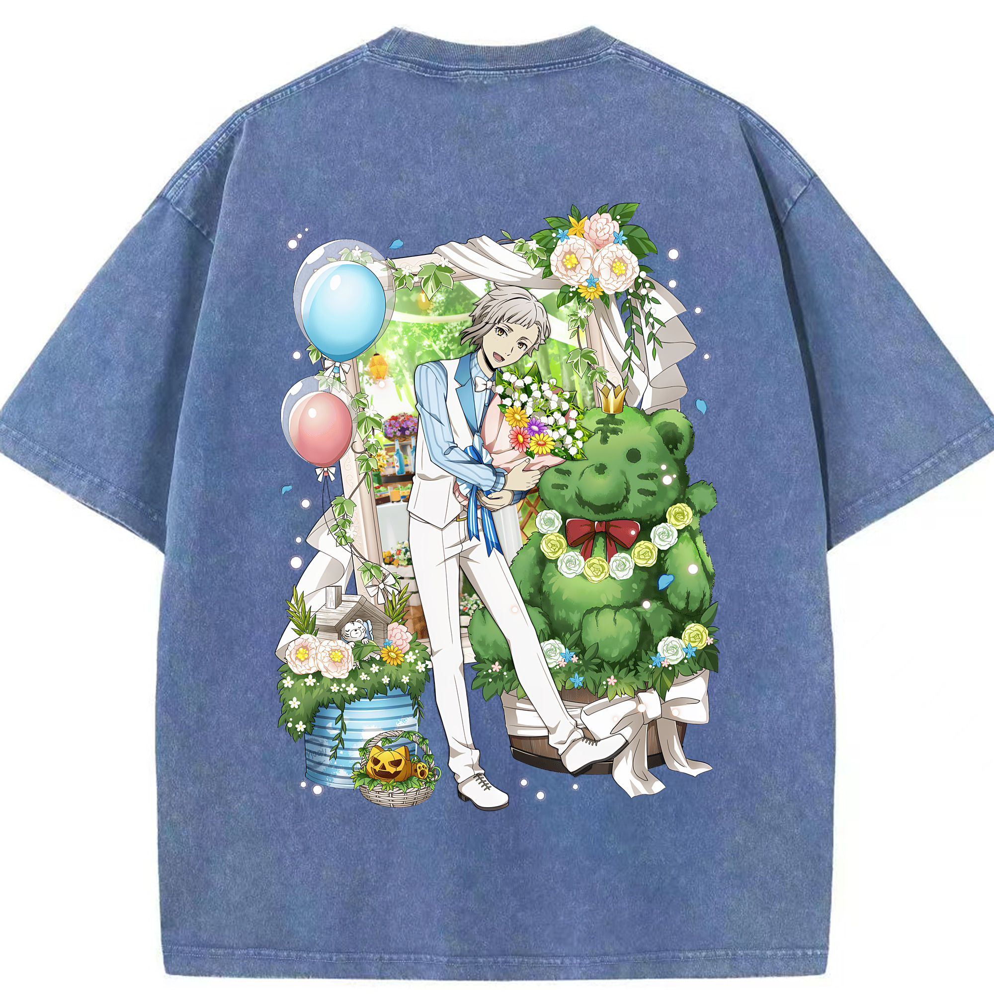 （画像用） 文豪ストレイドッグス Bungo Stray Dogs 綿100% ヴィンテージ風 半袖Tシャツ（背面プリント）