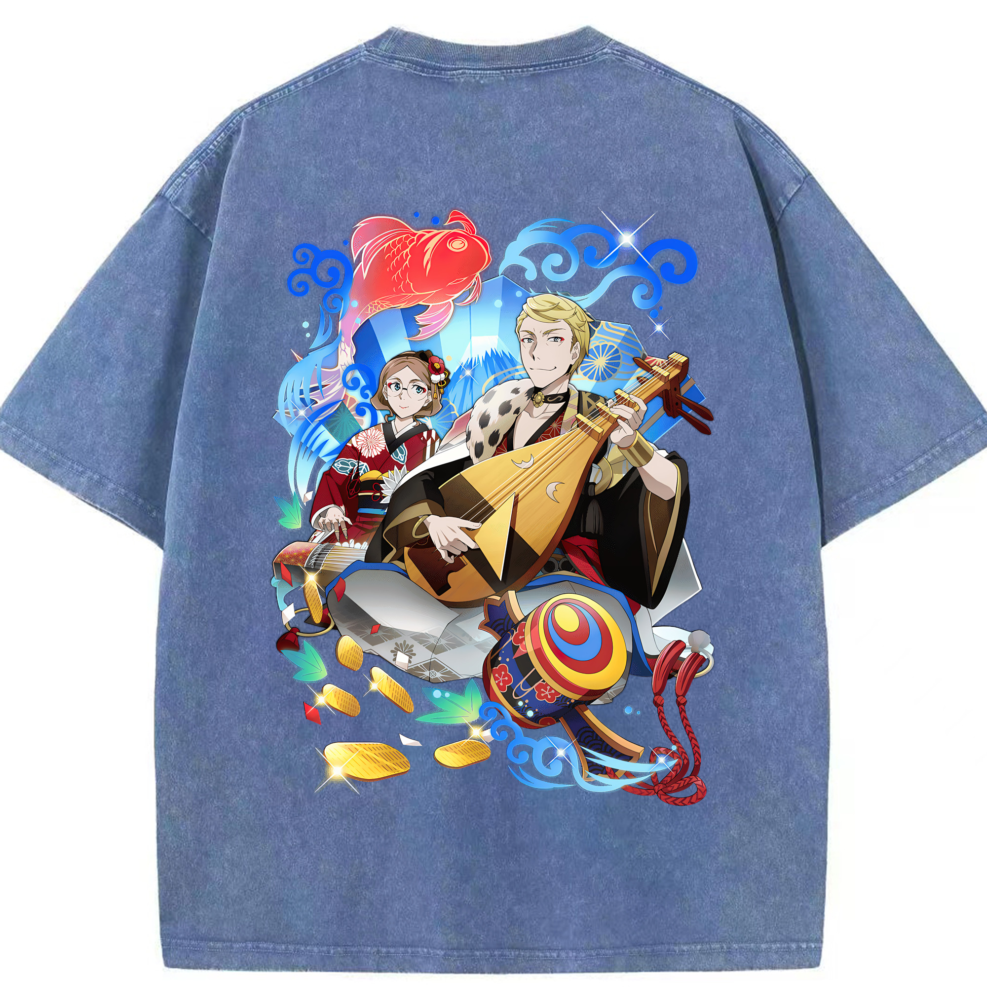 （画像用） 文豪ストレイドッグス Bungo Stray Dogs 綿100% ヴィンテージ風 半袖Tシャツ（背面プリント）