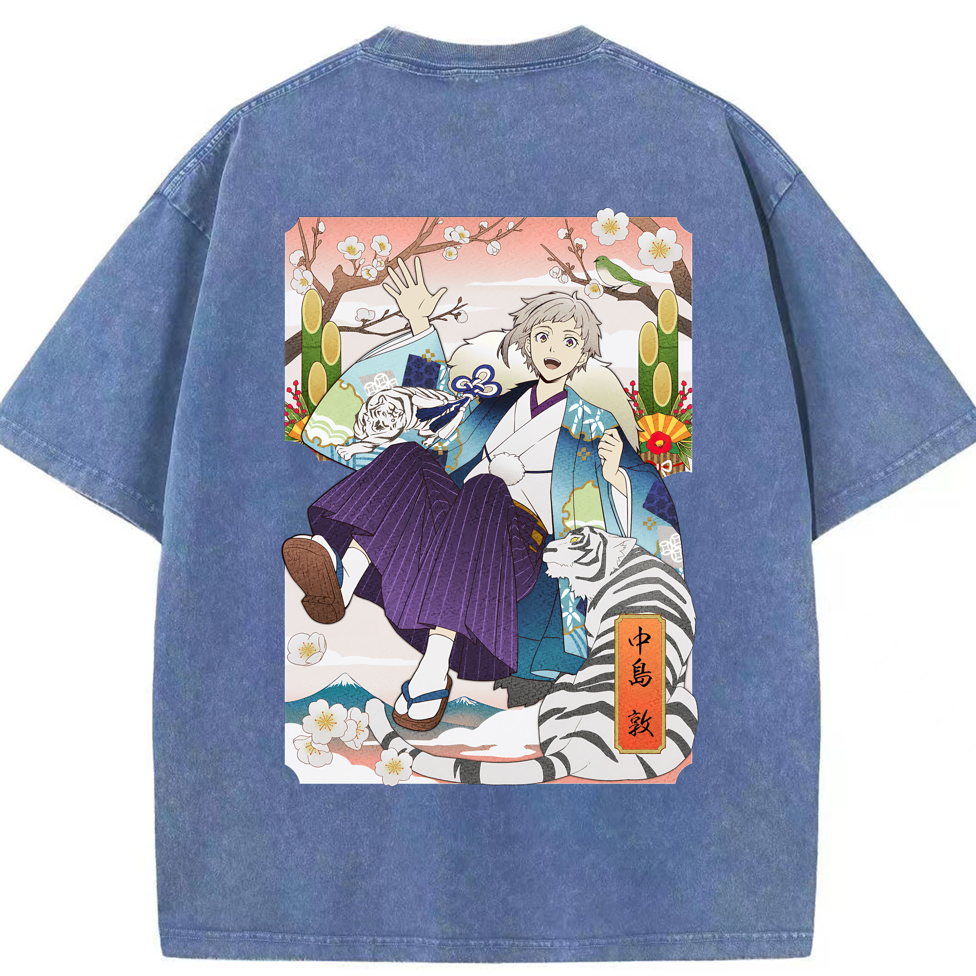 （画像用） 文豪ストレイドッグス Bungo Stray Dogs 綿100% ヴィンテージ風 半袖Tシャツ（背面プリント）