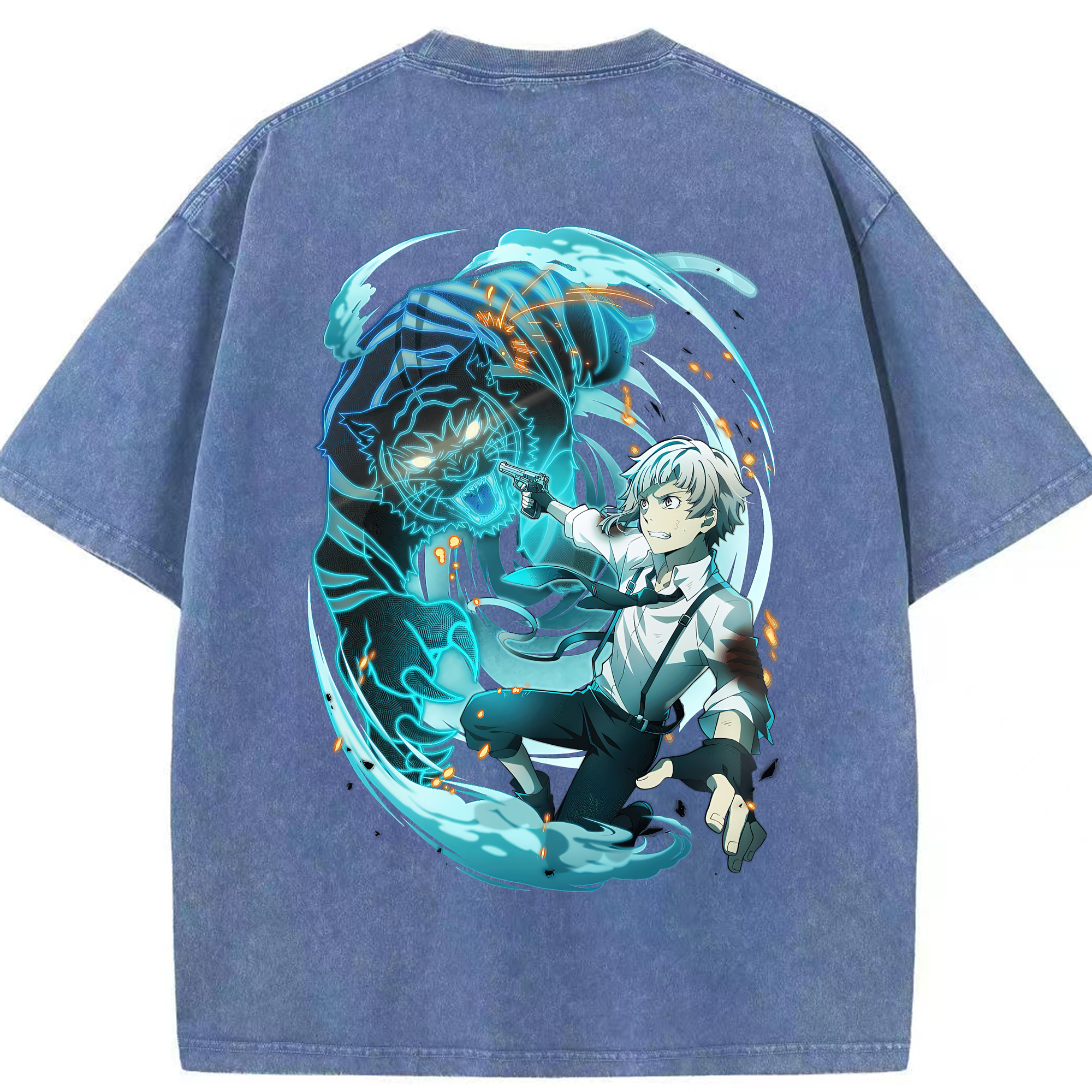 （画像用） 文豪ストレイドッグス Bungo Stray Dogs 綿100% ヴィンテージ風 半袖Tシャツ（背面プリント）