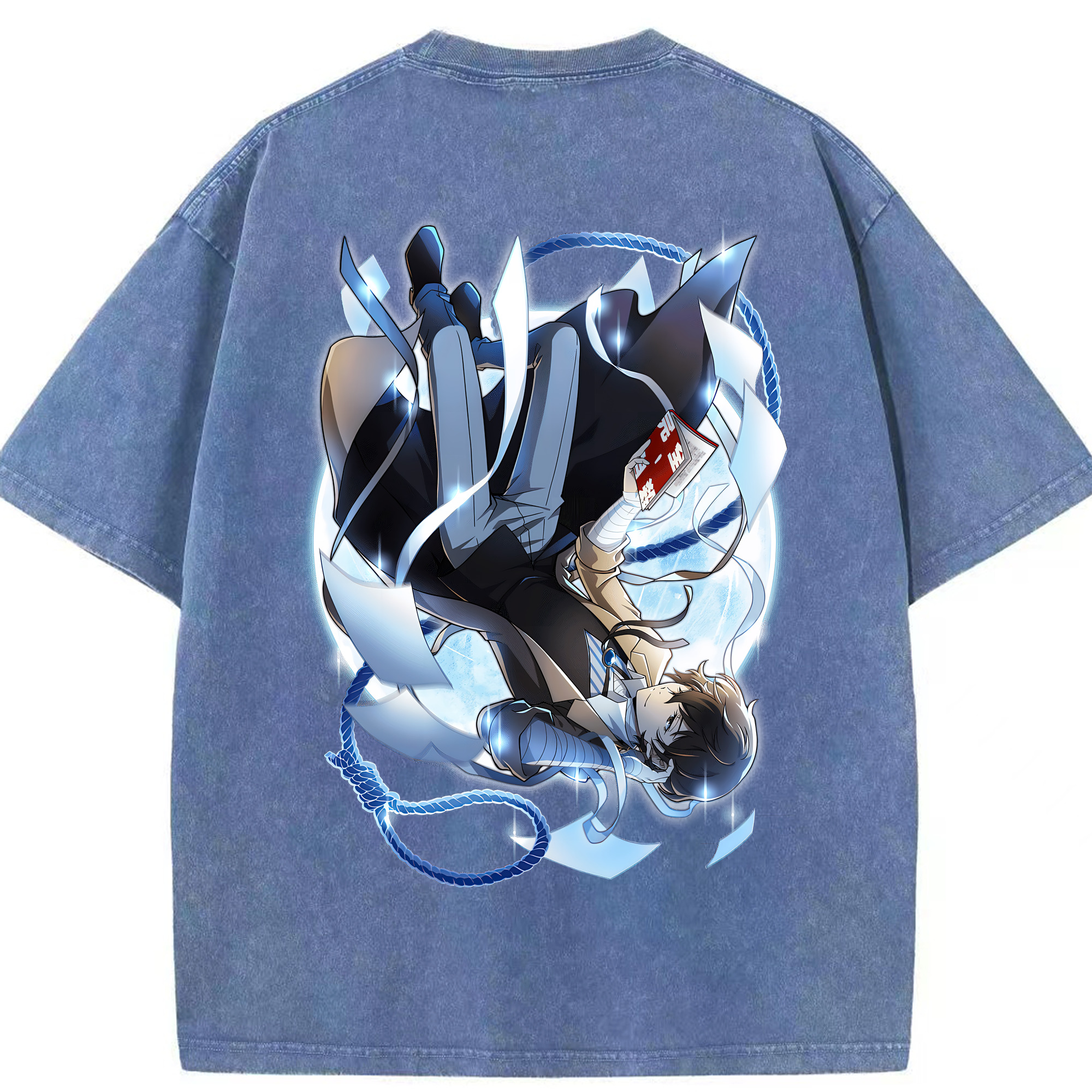 （画像用） 文豪ストレイドッグス Bungo Stray Dogs 綿100% ヴィンテージ風 半袖Tシャツ（背面プリント）