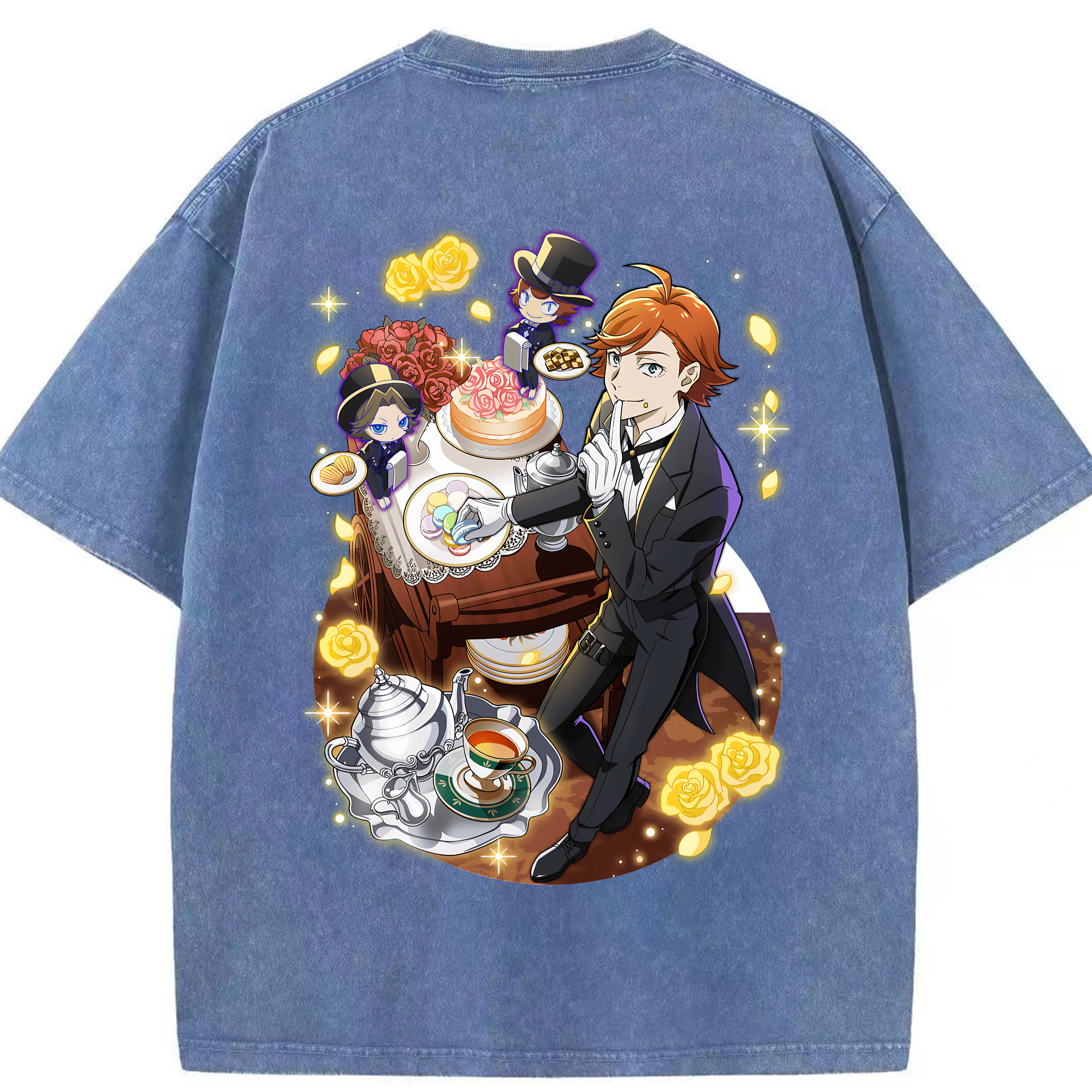 （画像用） 文豪ストレイドッグス Bungo Stray Dogs 綿100% ヴィンテージ風 半袖Tシャツ（背面プリント）