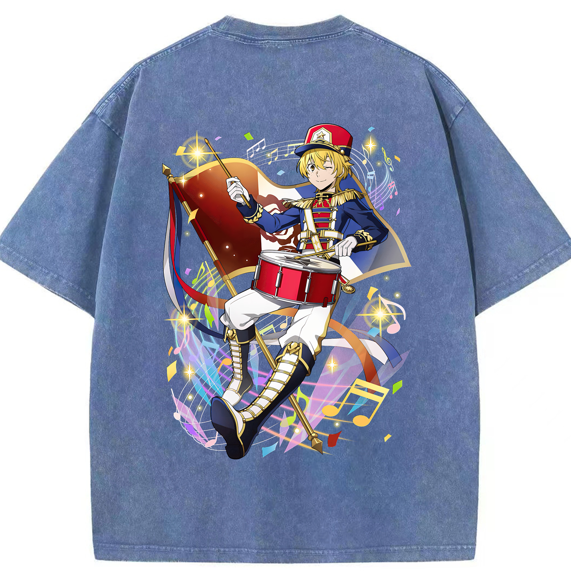 （画像用） 文豪ストレイドッグス Bungo Stray Dogs 綿100% ヴィンテージ風 半袖Tシャツ（背面プリント）