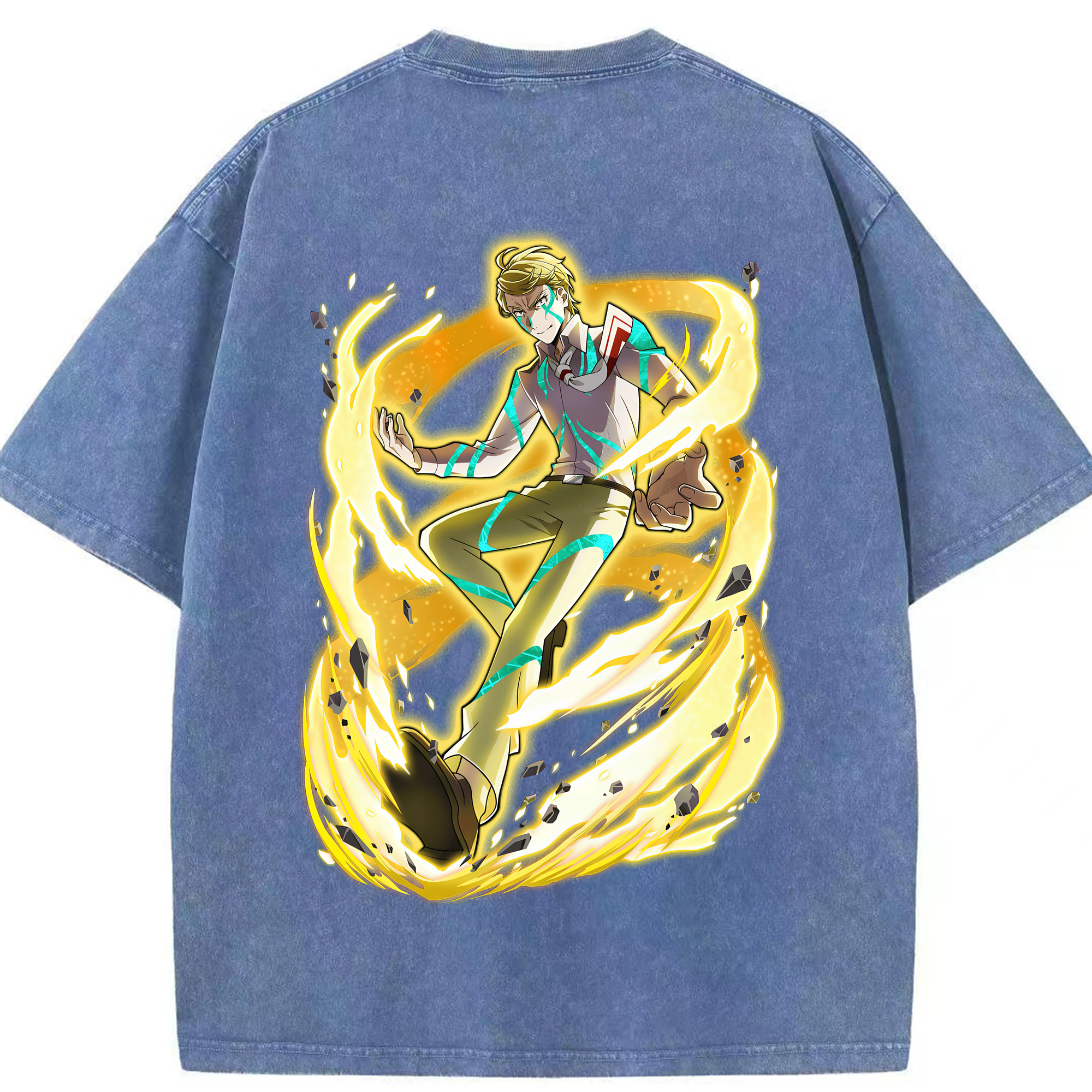（画像用） 文豪ストレイドッグス Bungo Stray Dogs 綿100% ヴィンテージ風 半袖Tシャツ（背面プリント）