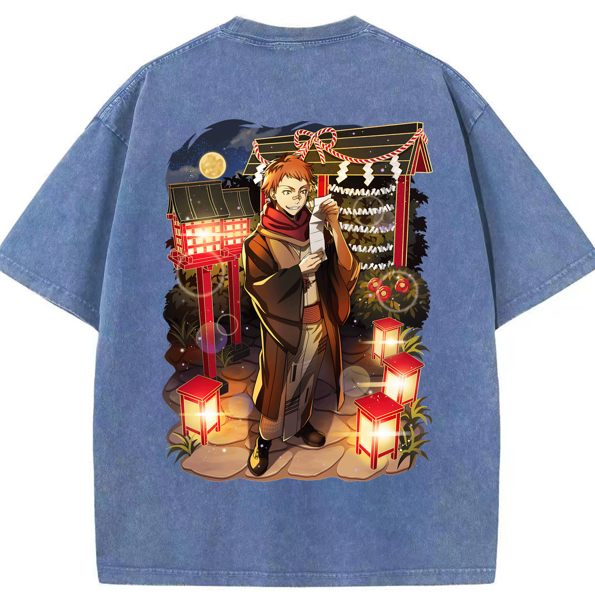 （画像用） 文豪ストレイドッグス Bungo Stray Dogs 綿100% ヴィンテージ風 半袖Tシャツ（背面プリント）