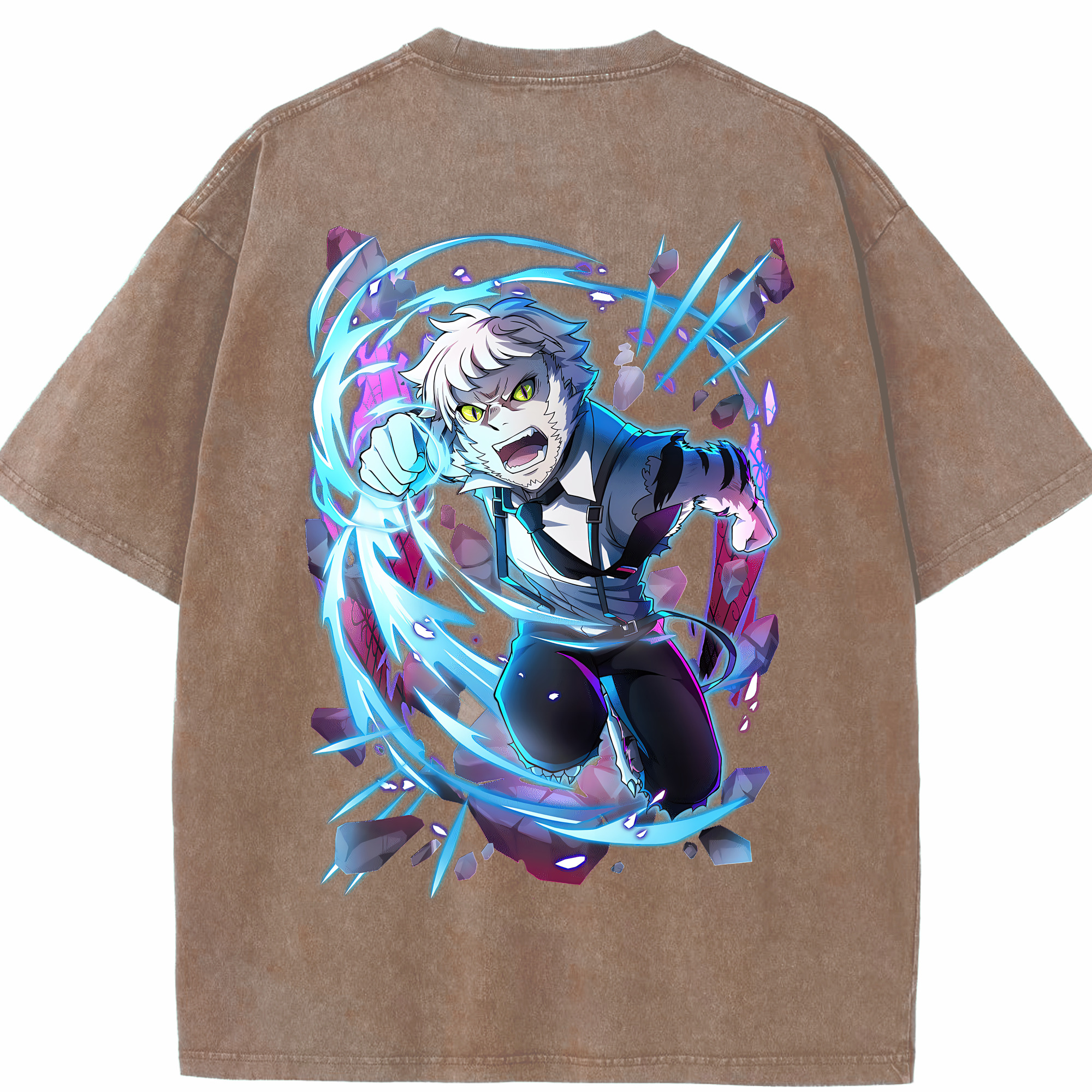 （画像用） 文豪ストレイドッグス Bungo Stray Dogs 綿100% ヴィンテージ風 半袖Tシャツ（背面プリント）