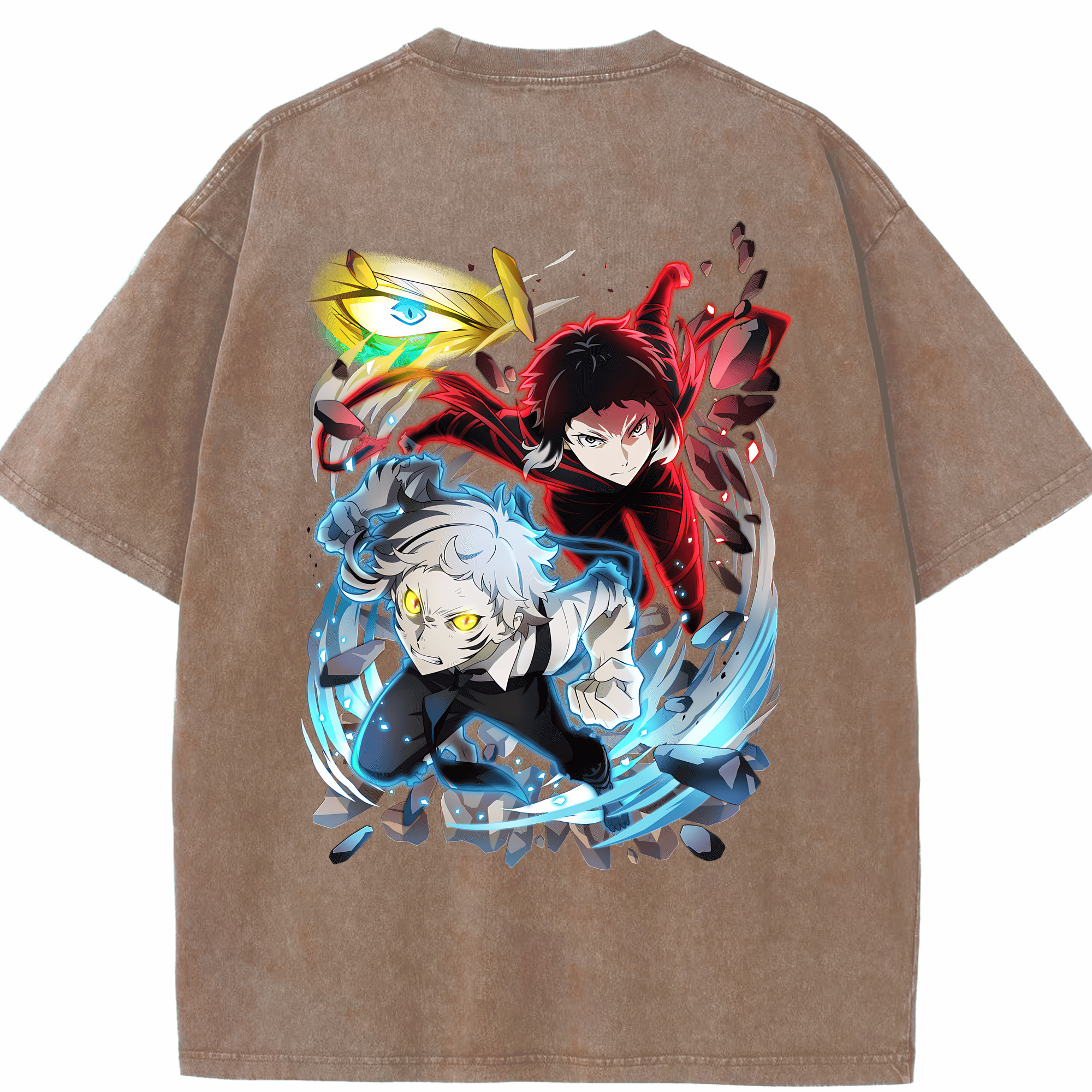 （画像用） 文豪ストレイドッグス Bungo Stray Dogs 綿100% ヴィンテージ風 半袖Tシャツ（背面プリント）