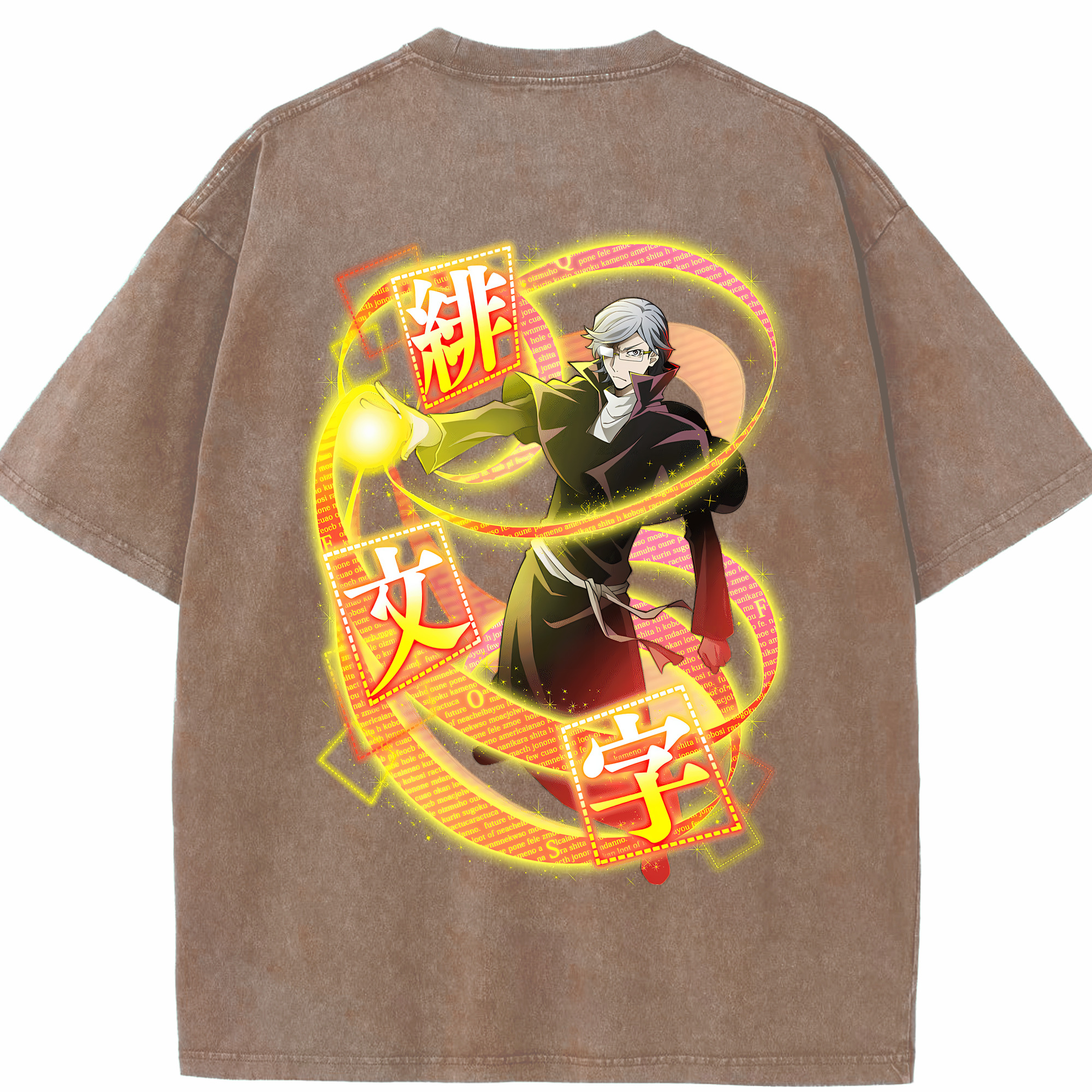 （画像用） 文豪ストレイドッグス Bungo Stray Dogs 綿100% ヴィンテージ風 半袖Tシャツ（背面プリント）