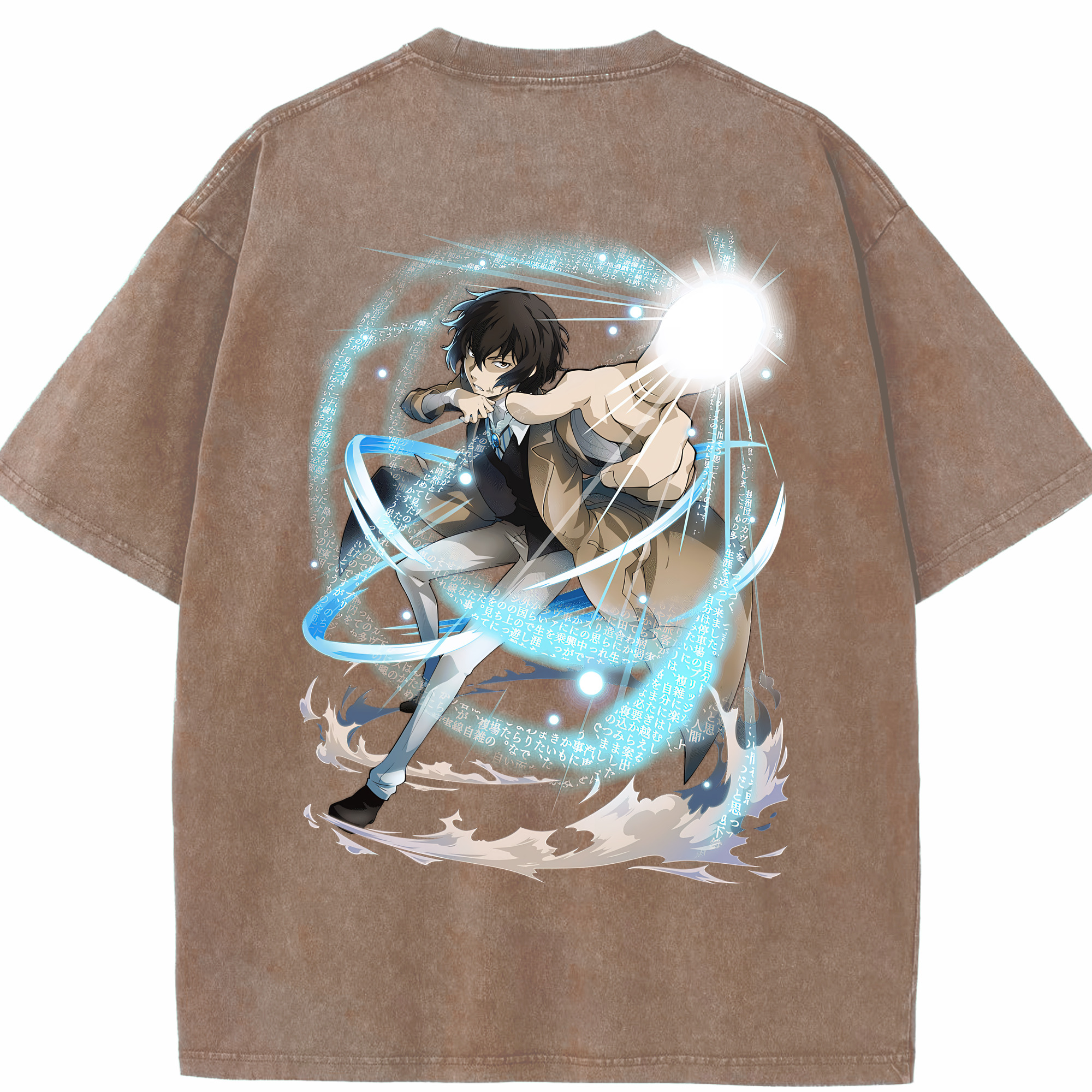 （画像用） 文豪ストレイドッグス Bungo Stray Dogs 綿100% ヴィンテージ風 半袖Tシャツ（背面プリント）