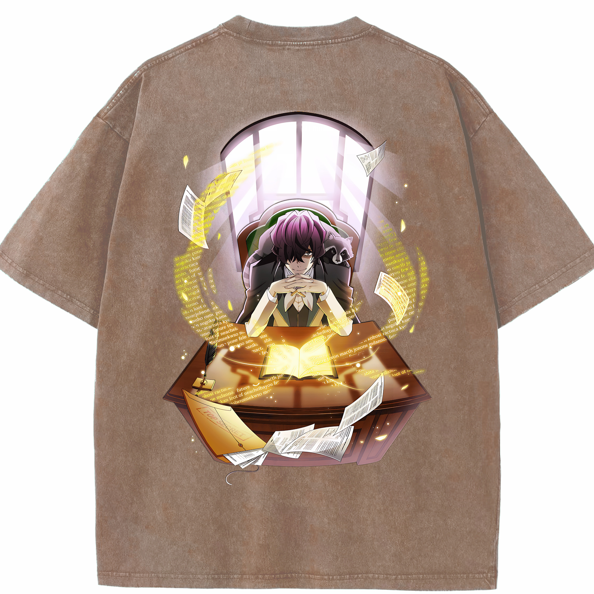 （画像用） 文豪ストレイドッグス Bungo Stray Dogs 綿100% ヴィンテージ風 半袖Tシャツ（背面プリント）