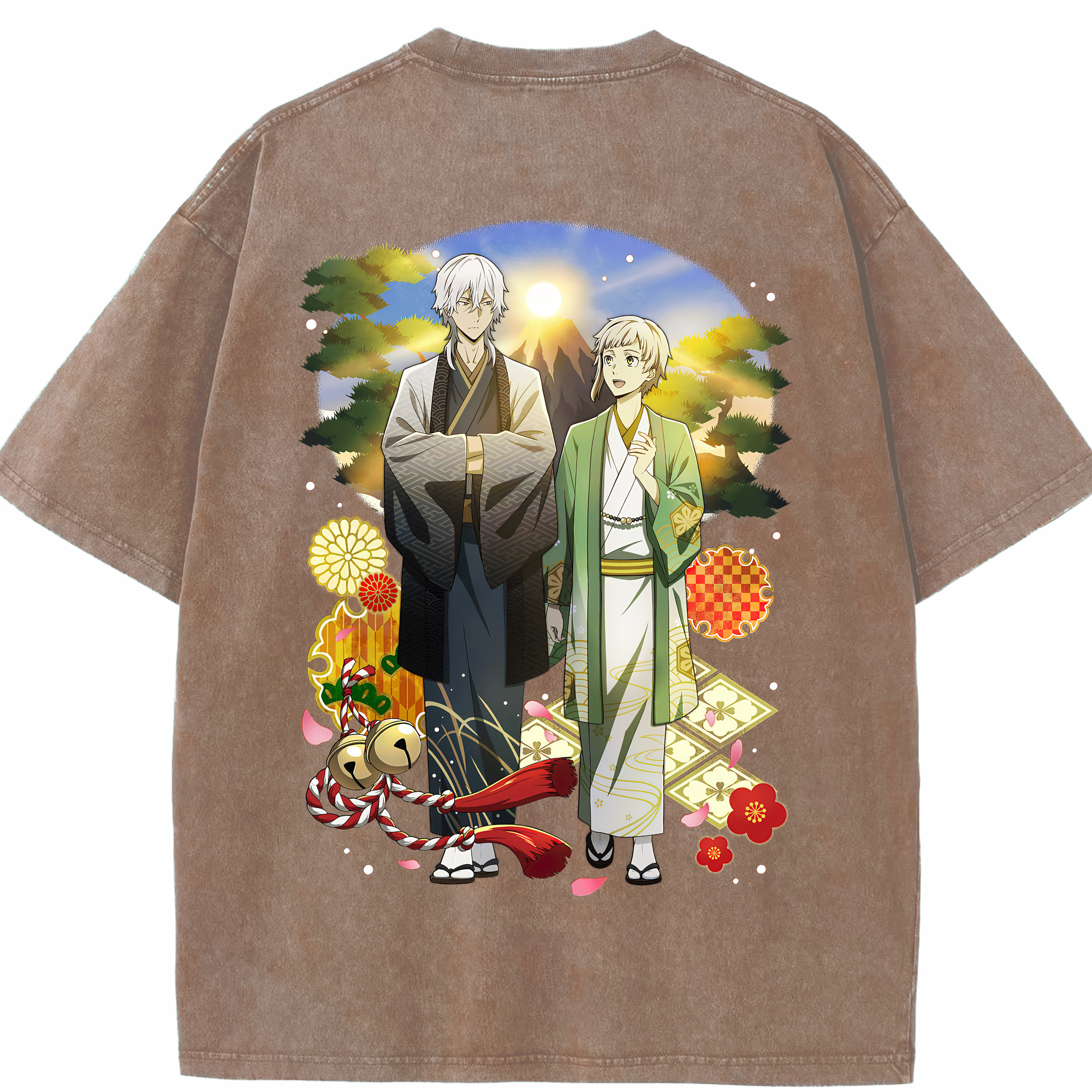 （画像用） 文豪ストレイドッグス Bungo Stray Dogs 綿100% ヴィンテージ風 半袖Tシャツ（背面プリント）
