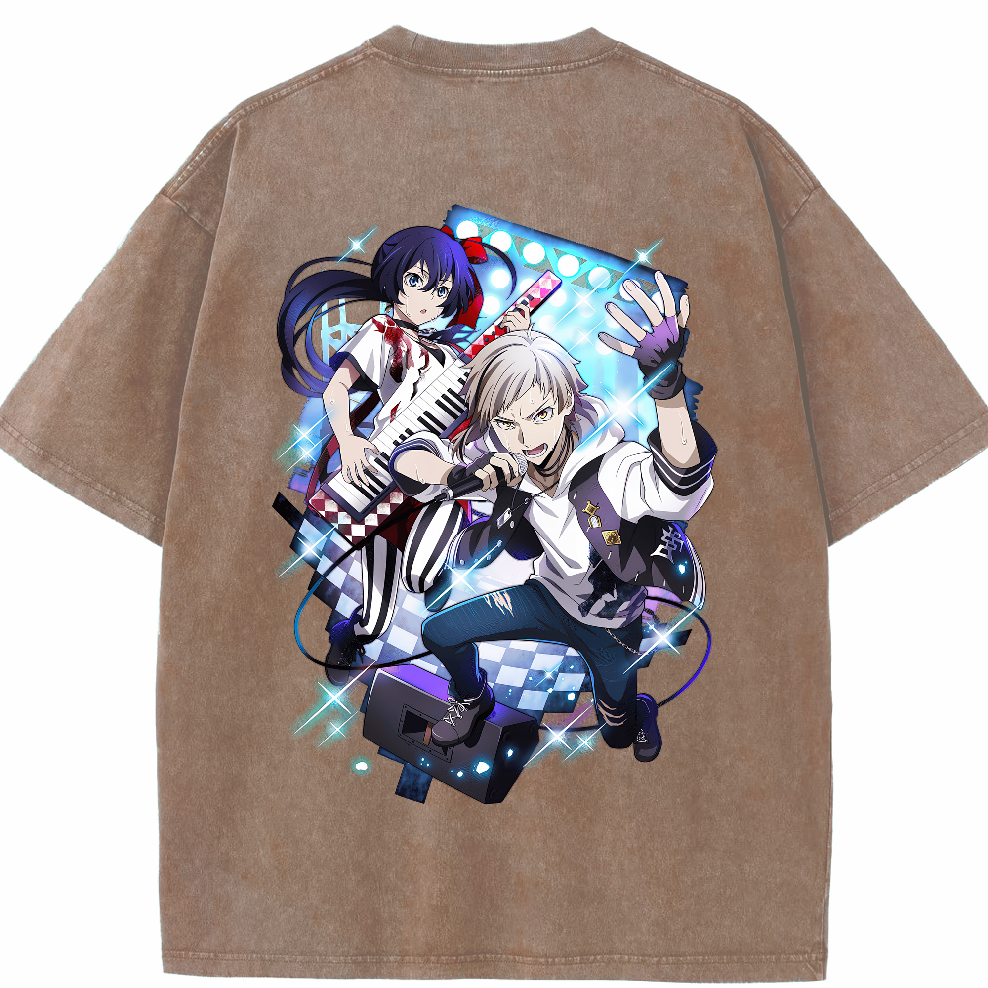 （画像用） 文豪ストレイドッグス Bungo Stray Dogs 綿100% ヴィンテージ風 半袖Tシャツ（背面プリント）