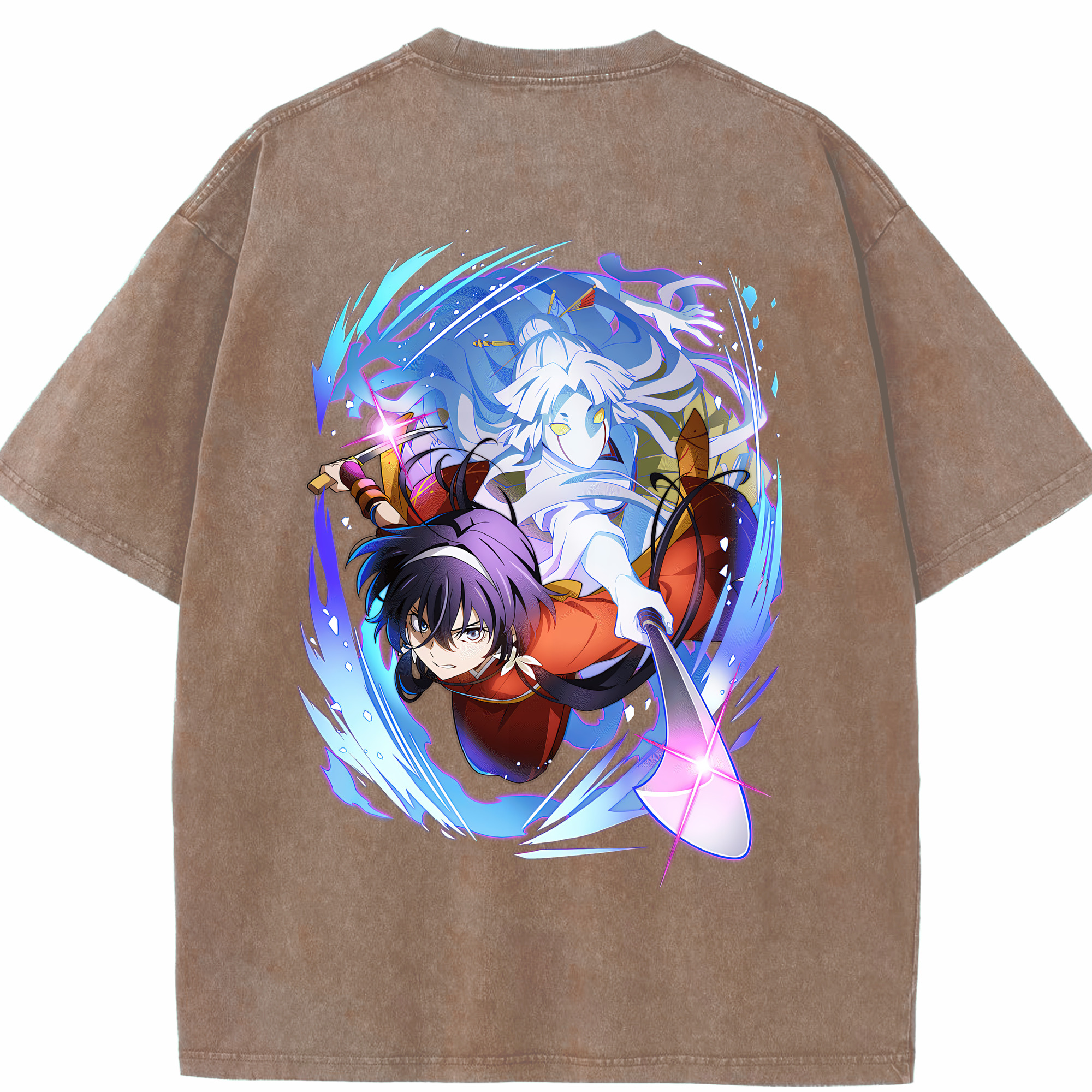 （画像用） 文豪ストレイドッグス Bungo Stray Dogs 綿100% ヴィンテージ風 半袖Tシャツ（背面プリント）