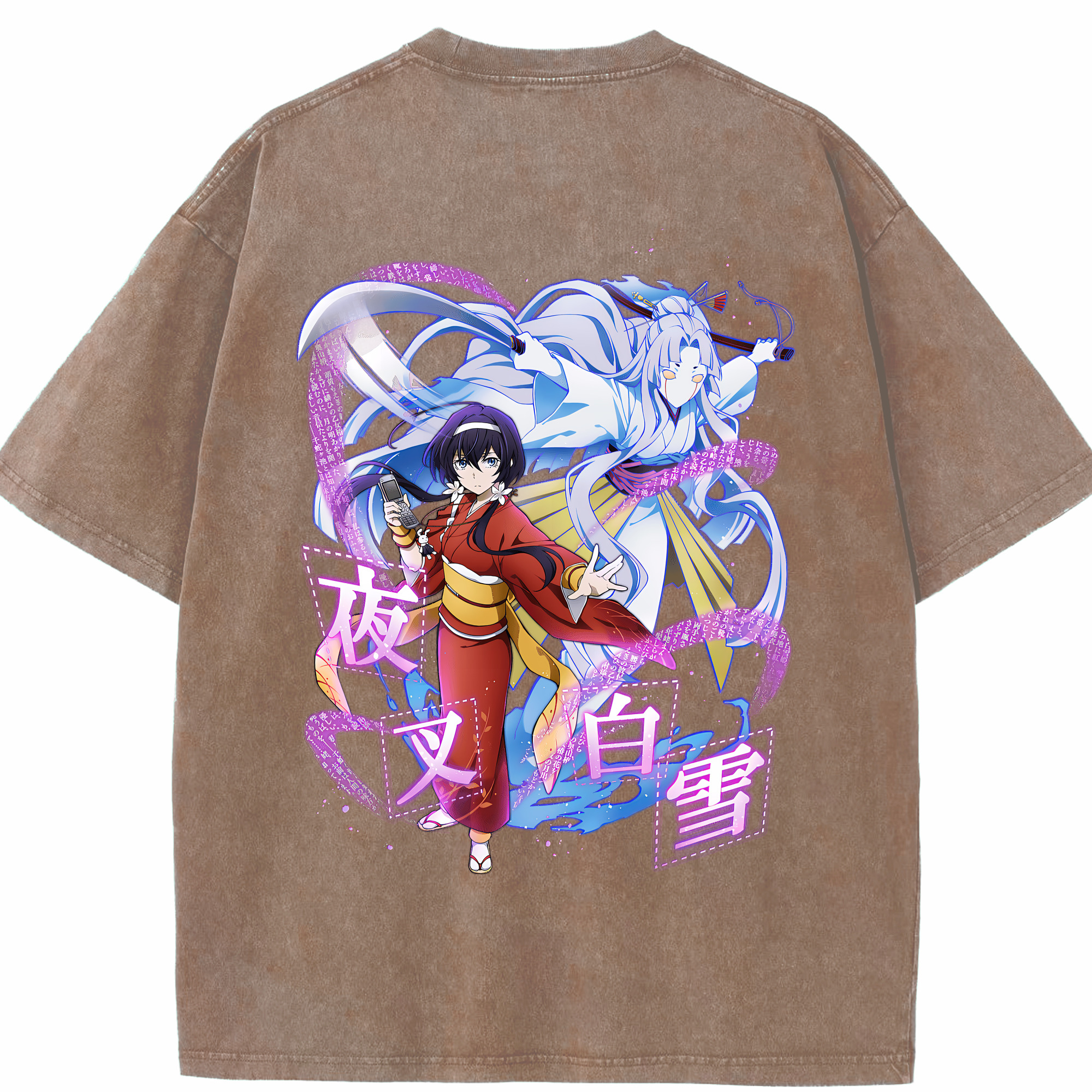 （画像用） 文豪ストレイドッグス Bungo Stray Dogs 綿100% ヴィンテージ風 半袖Tシャツ（背面プリント）