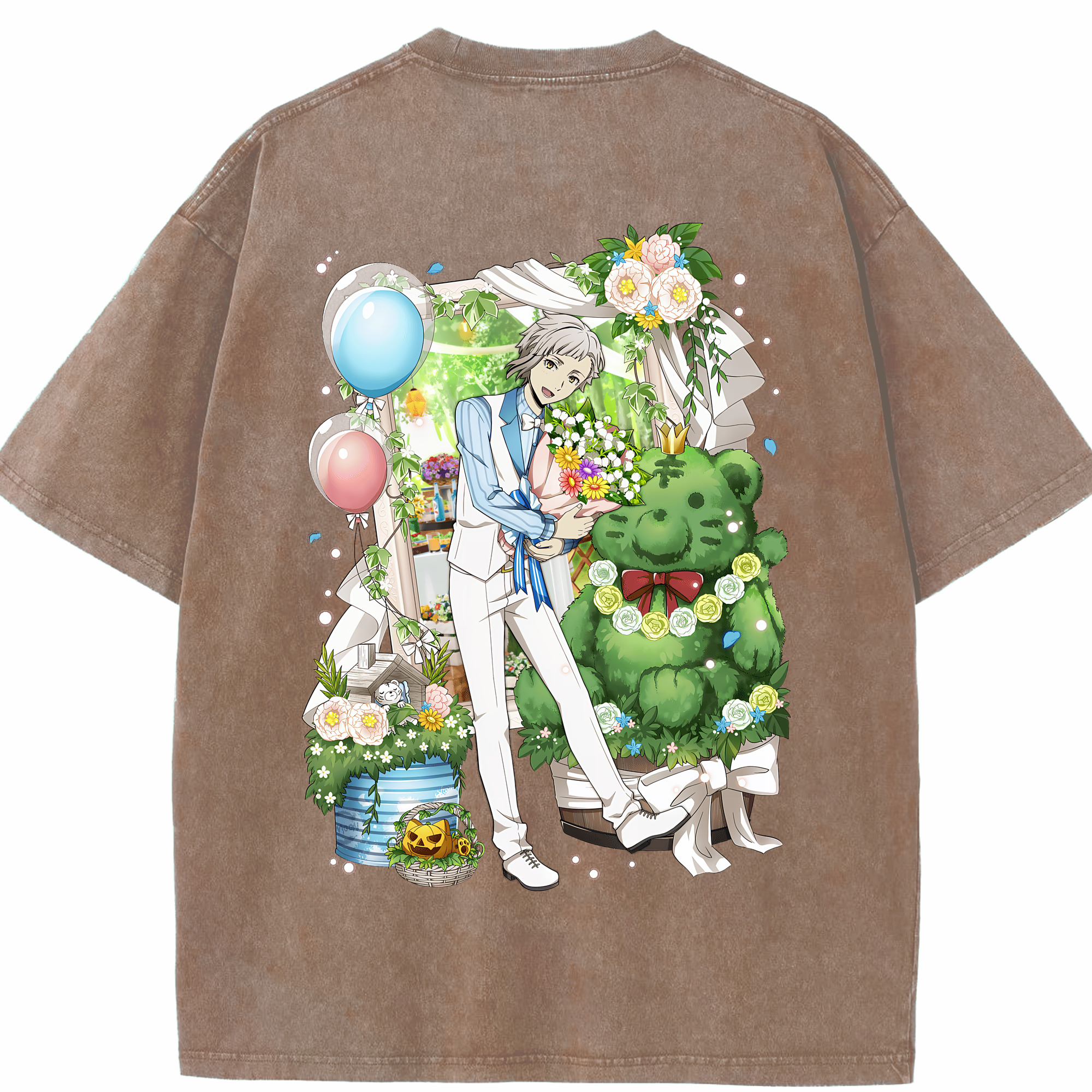 （画像用） 文豪ストレイドッグス Bungo Stray Dogs 綿100% ヴィンテージ風 半袖Tシャツ（背面プリント）