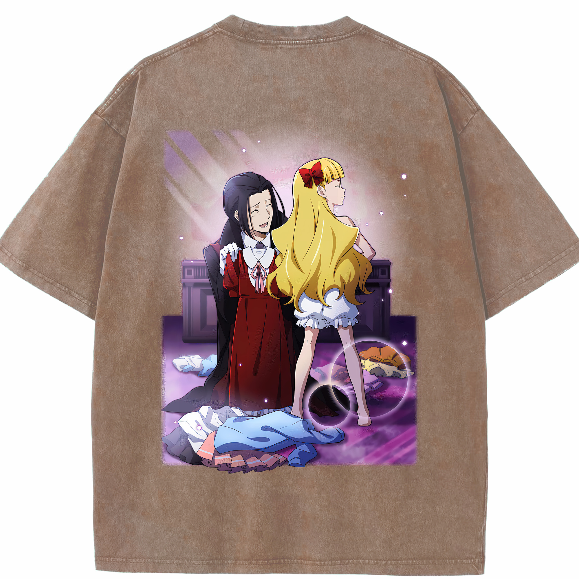 （画像用） 文豪ストレイドッグス Bungo Stray Dogs 綿100% ヴィンテージ風 半袖Tシャツ（背面プリント）