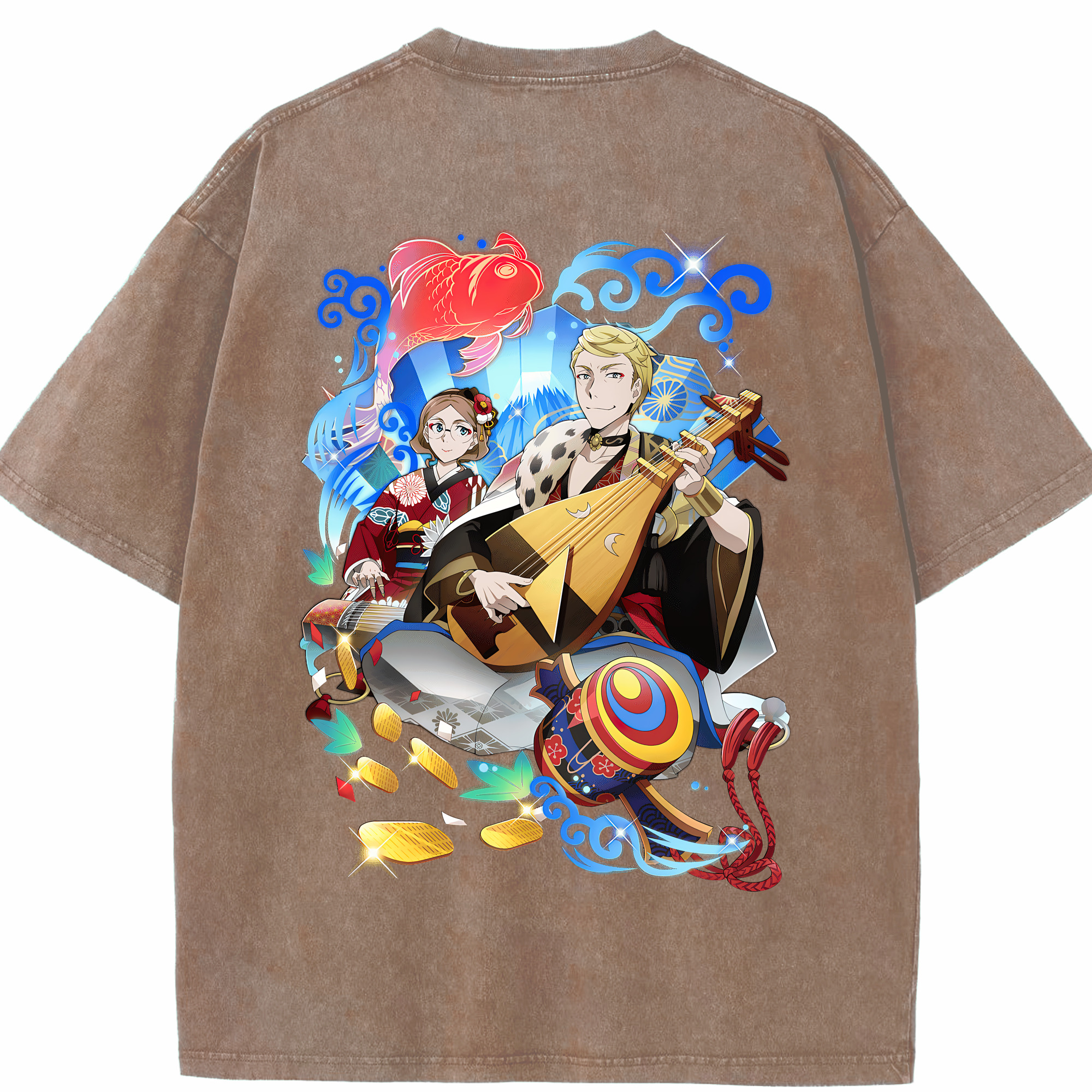 （画像用） 文豪ストレイドッグス Bungo Stray Dogs 綿100% ヴィンテージ風 半袖Tシャツ（背面プリント）