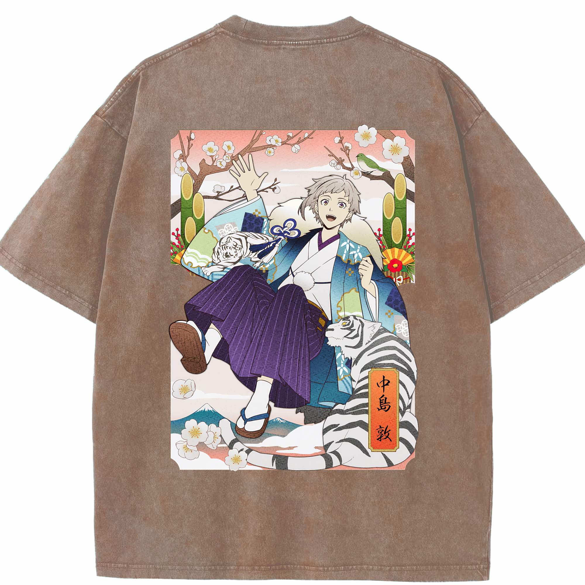 （画像用） 文豪ストレイドッグス Bungo Stray Dogs 綿100% ヴィンテージ風 半袖Tシャツ（背面プリント）