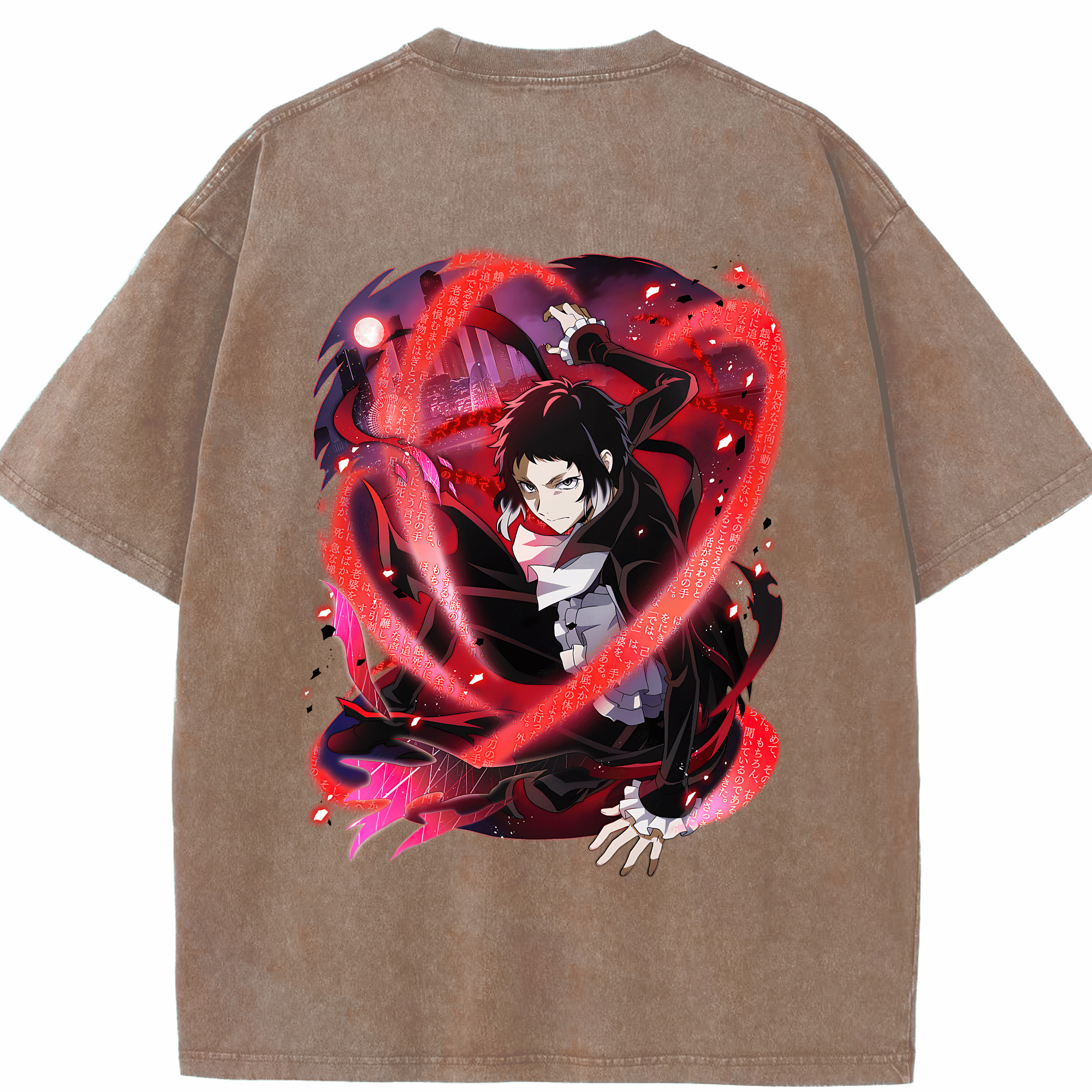 （画像用） 文豪ストレイドッグス Bungo Stray Dogs 綿100% ヴィンテージ風 半袖Tシャツ（背面プリント）