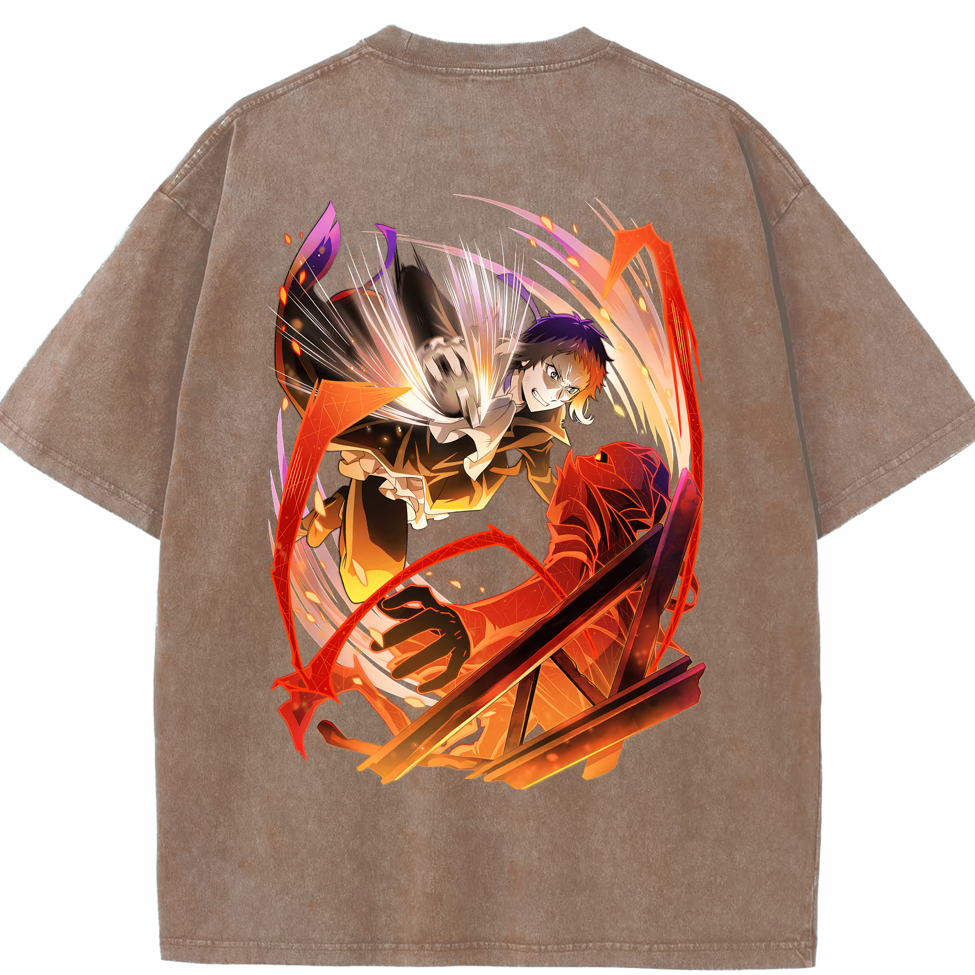 （画像用） 文豪ストレイドッグス Bungo Stray Dogs 綿100% ヴィンテージ風 半袖Tシャツ（背面プリント）