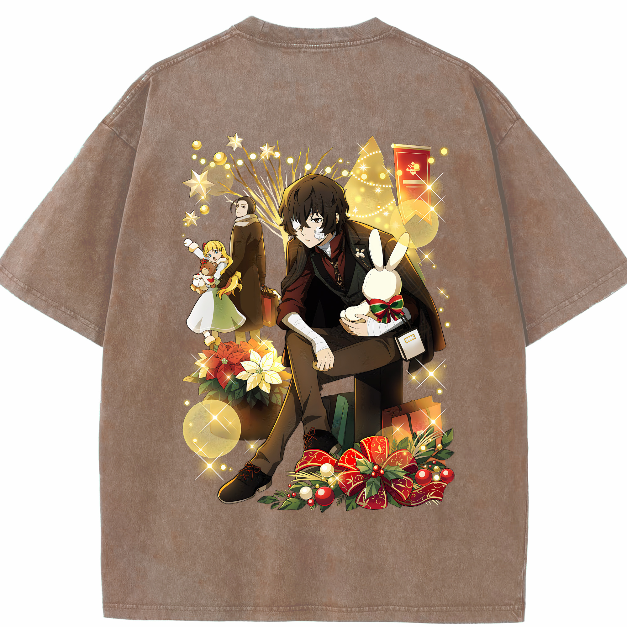 （画像用） 文豪ストレイドッグス Bungo Stray Dogs 綿100% ヴィンテージ風 半袖Tシャツ（背面プリント）