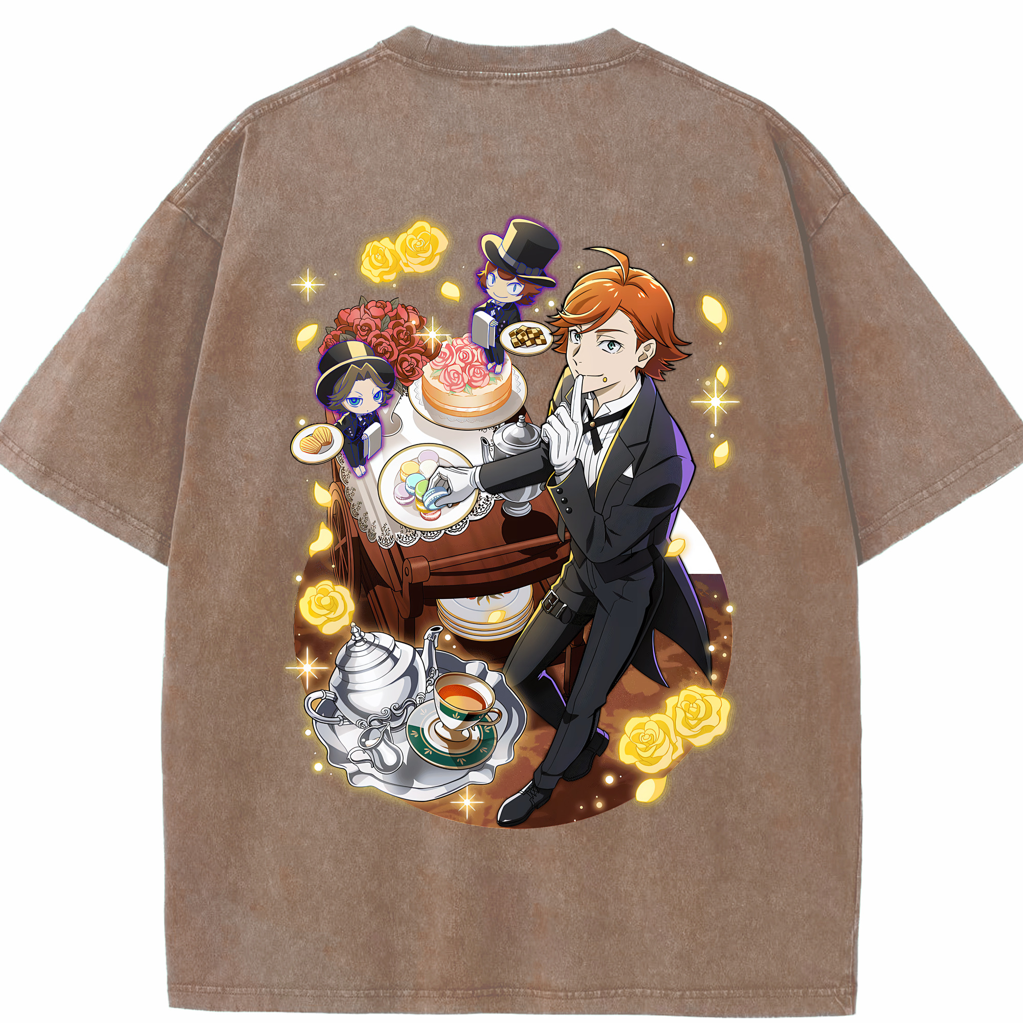 （画像用） 文豪ストレイドッグス Bungo Stray Dogs 綿100% ヴィンテージ風 半袖Tシャツ（背面プリント）